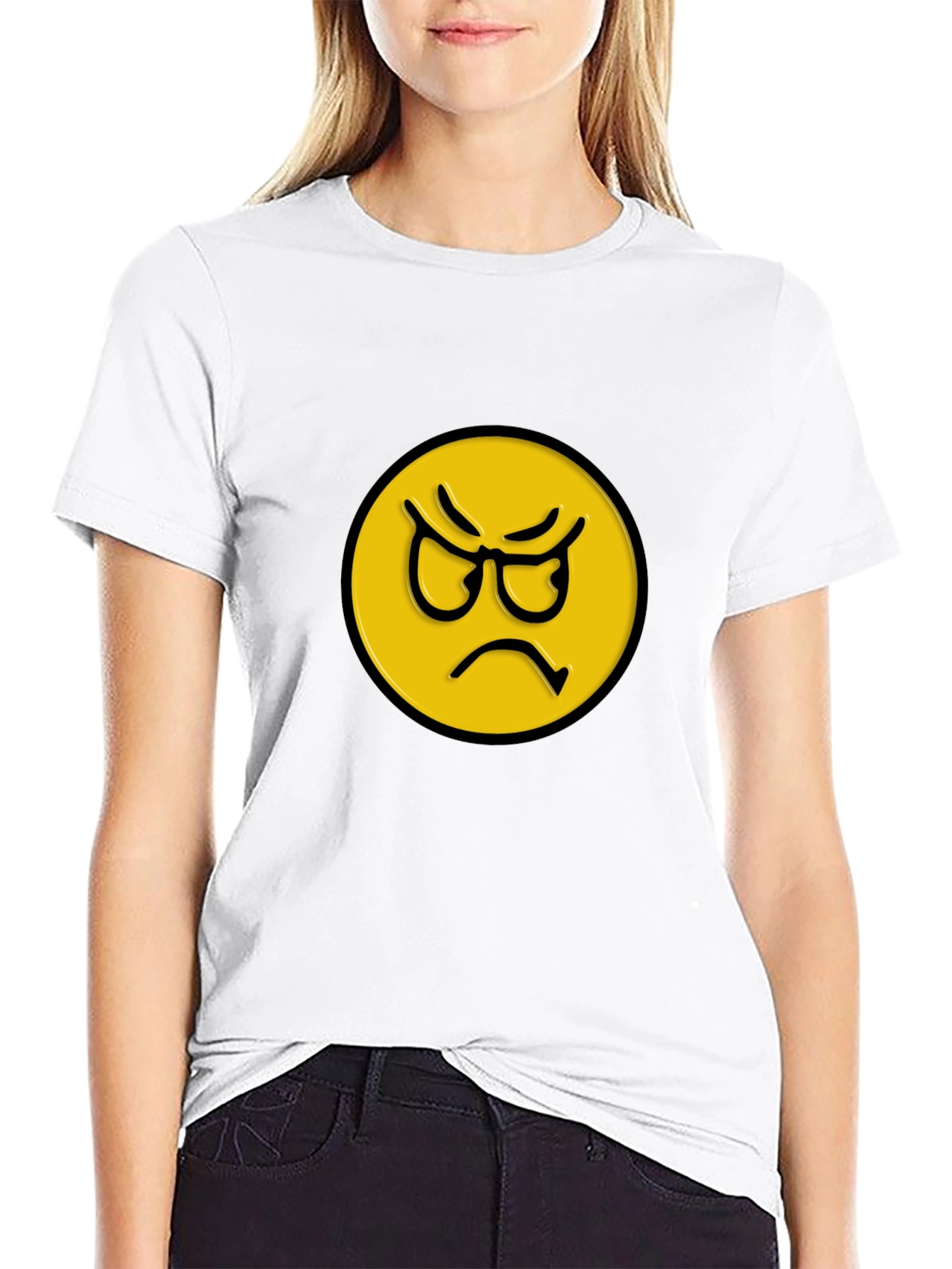 Angry Emoji Graphic Tee - Unisex Black T-Shirt