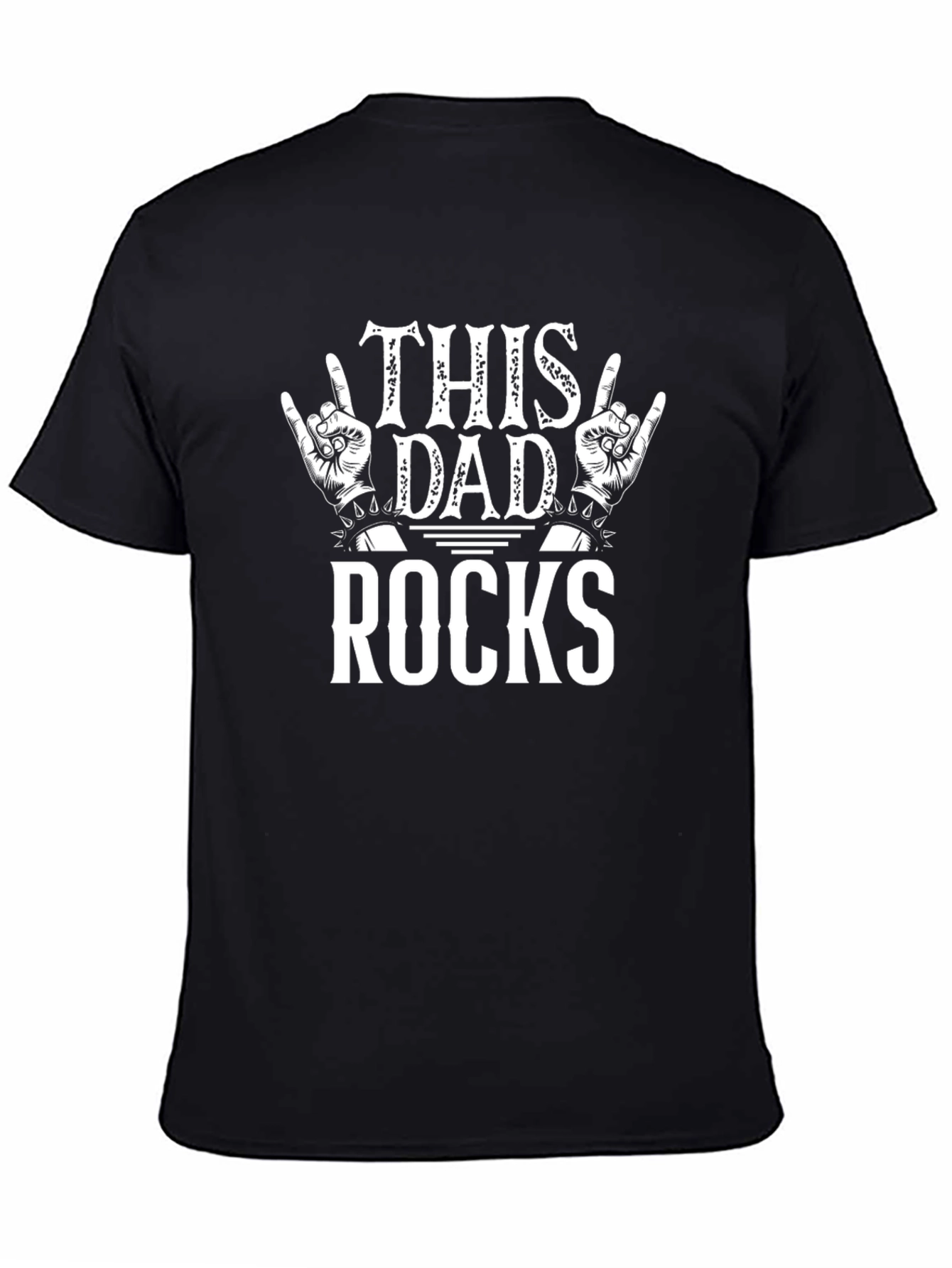 This Dad Rocks Graphic Print Tee - Black