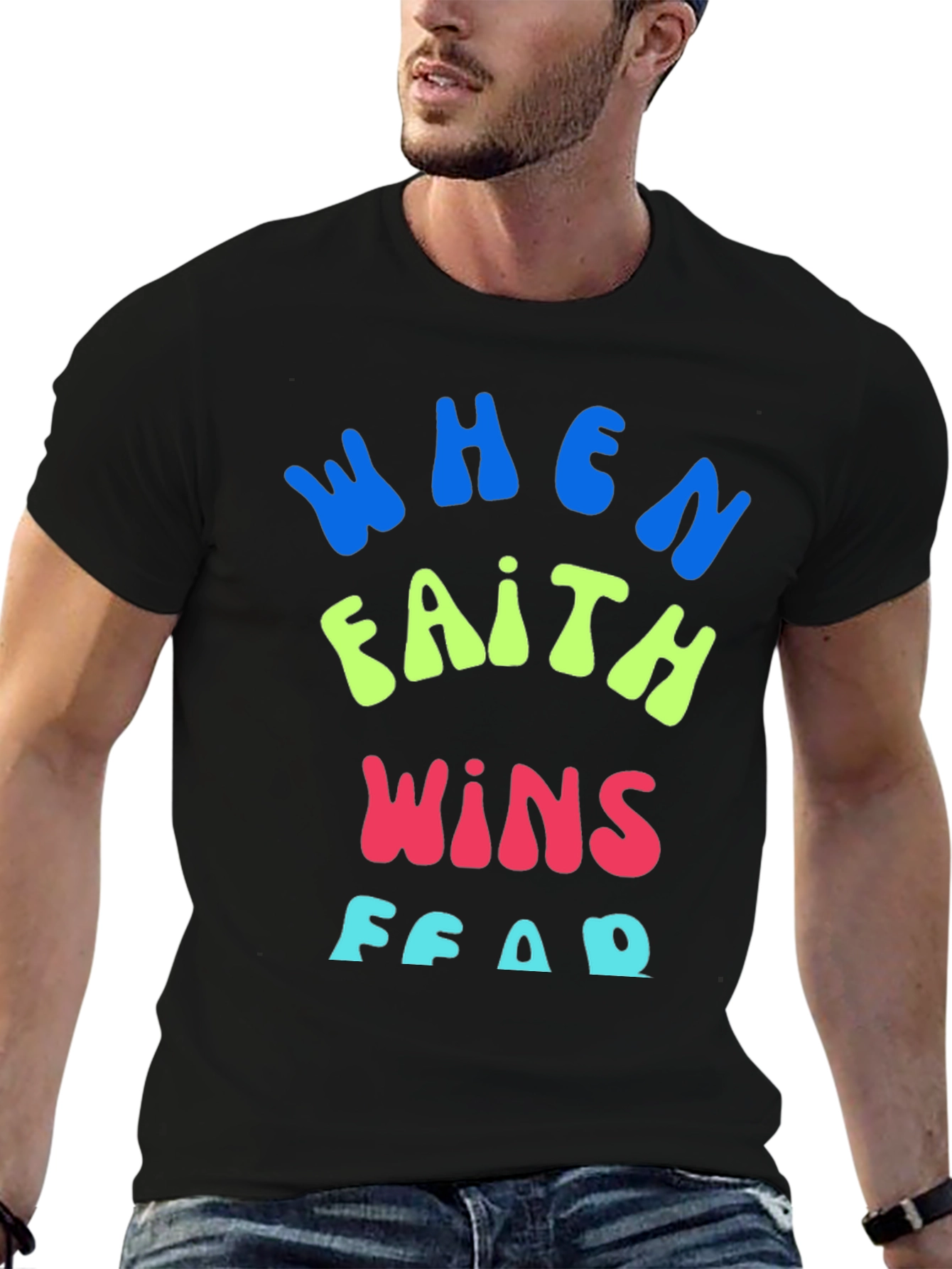 Faith Over Fear Graphic Tee - Trendy Spiritual T-Shirt