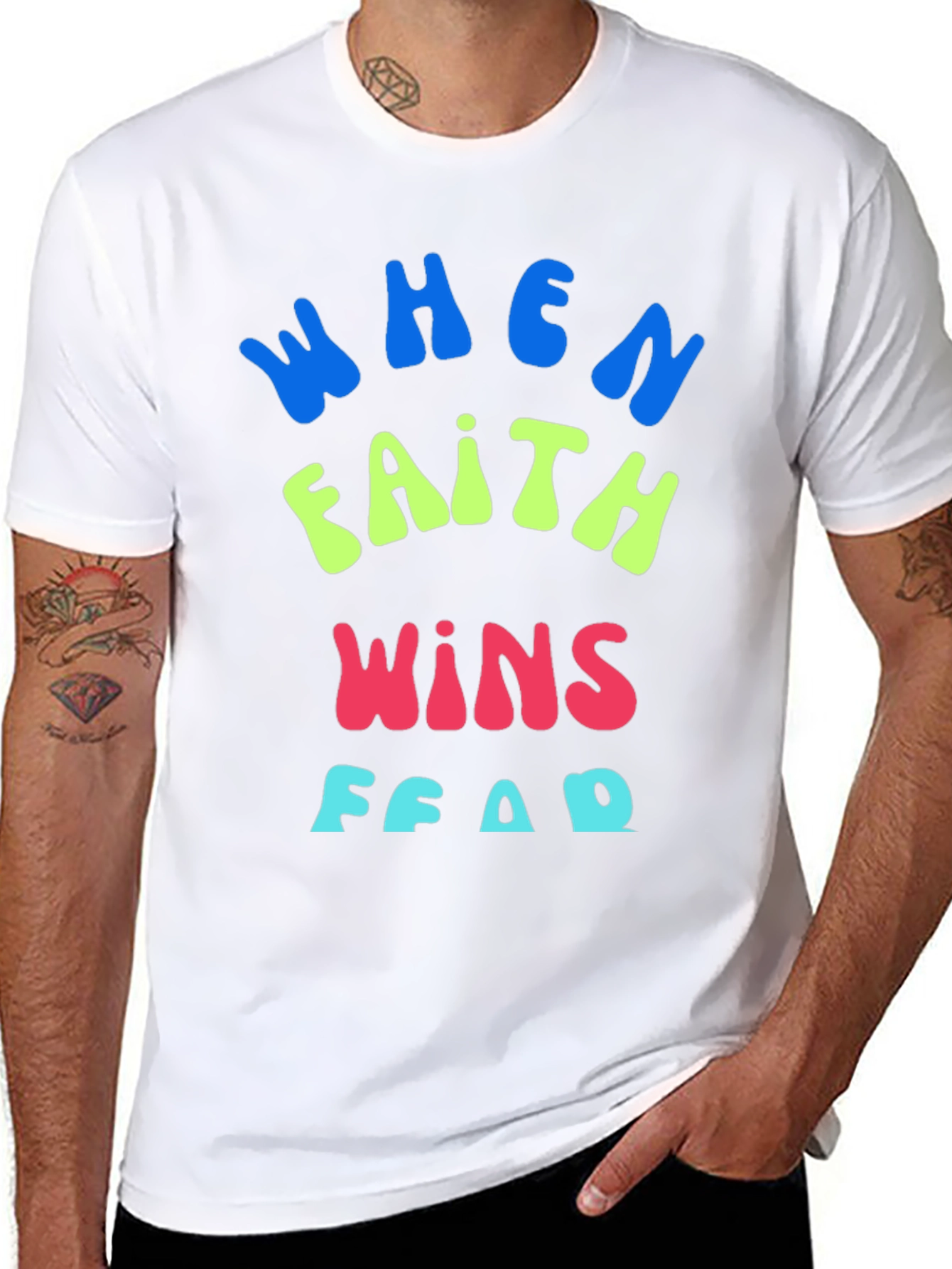 Faith Over Fear Graphic Tee - Trendy Spiritual T-Shirt