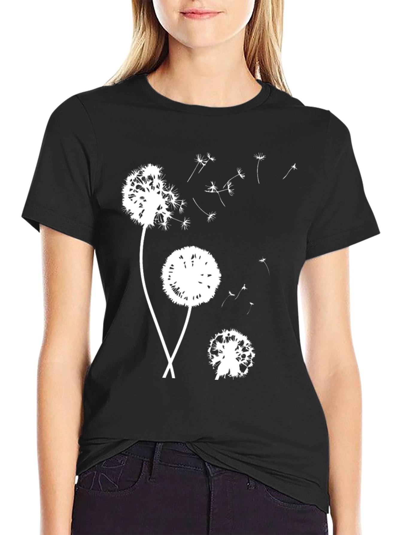 Dandelion Graphic Black T-Shirt