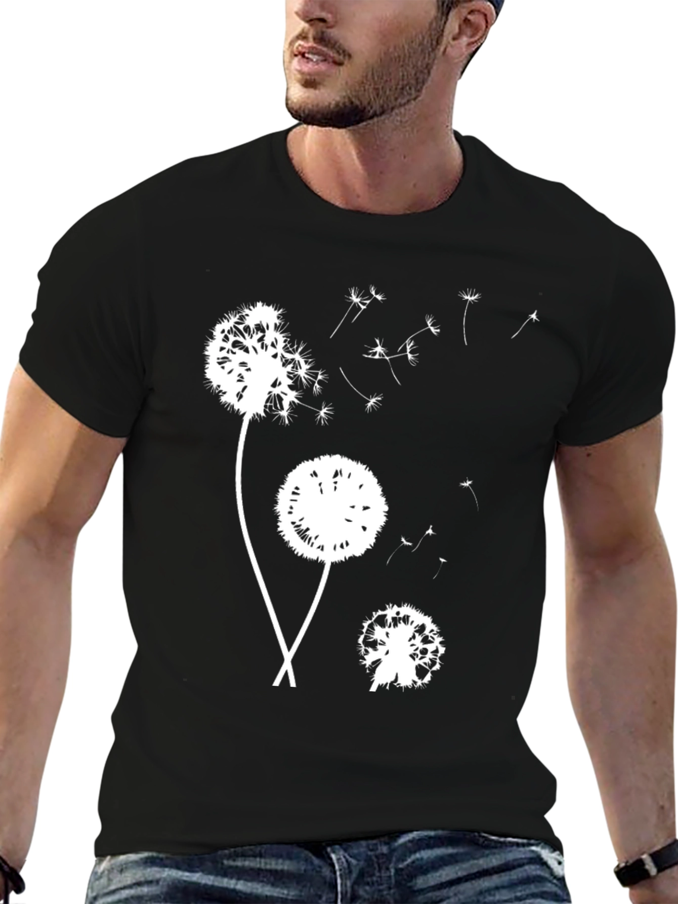 Dandelion Graphic Black T-Shirt