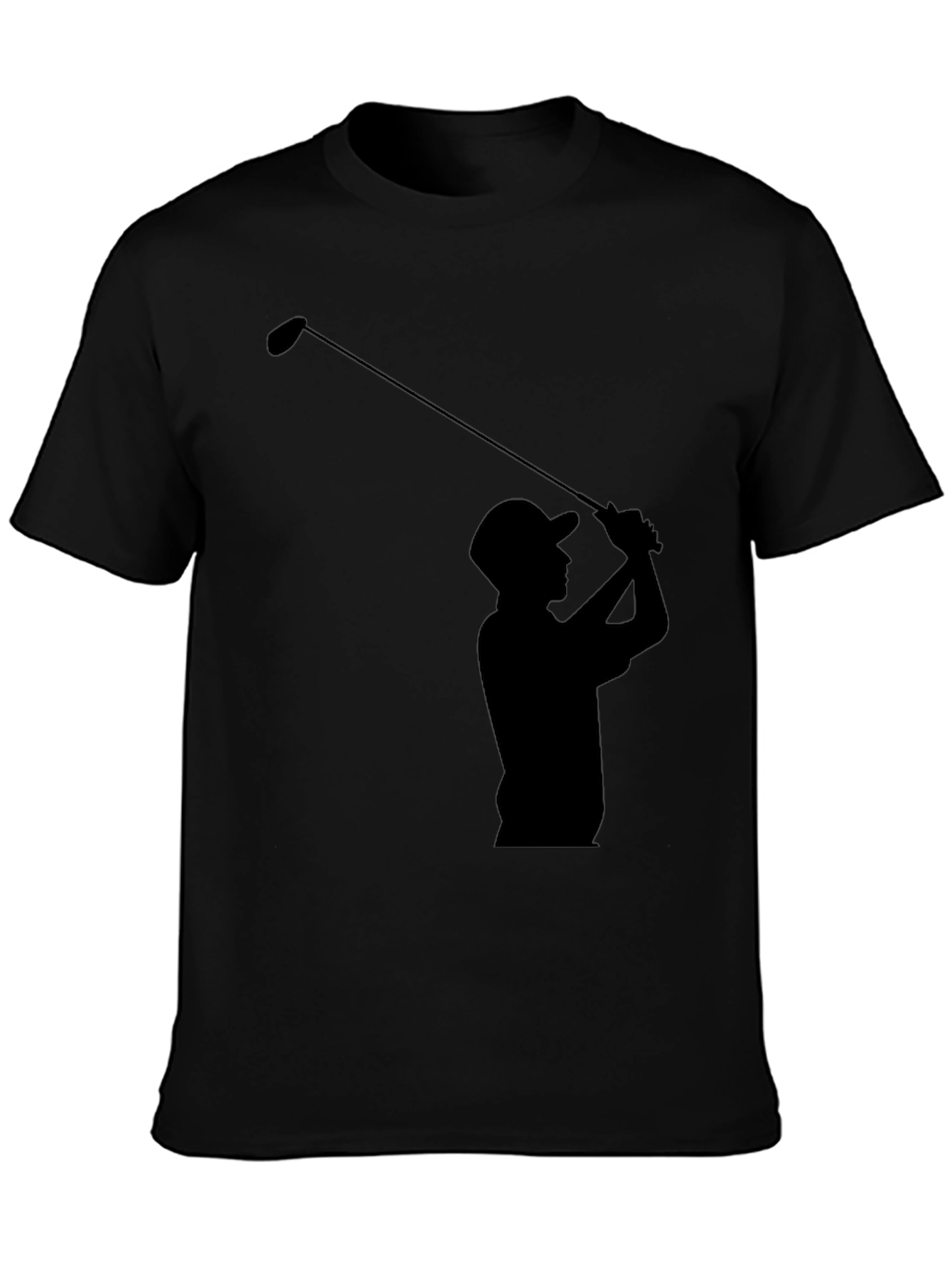 Golfer Silhouette T-Shirt - Black Tee