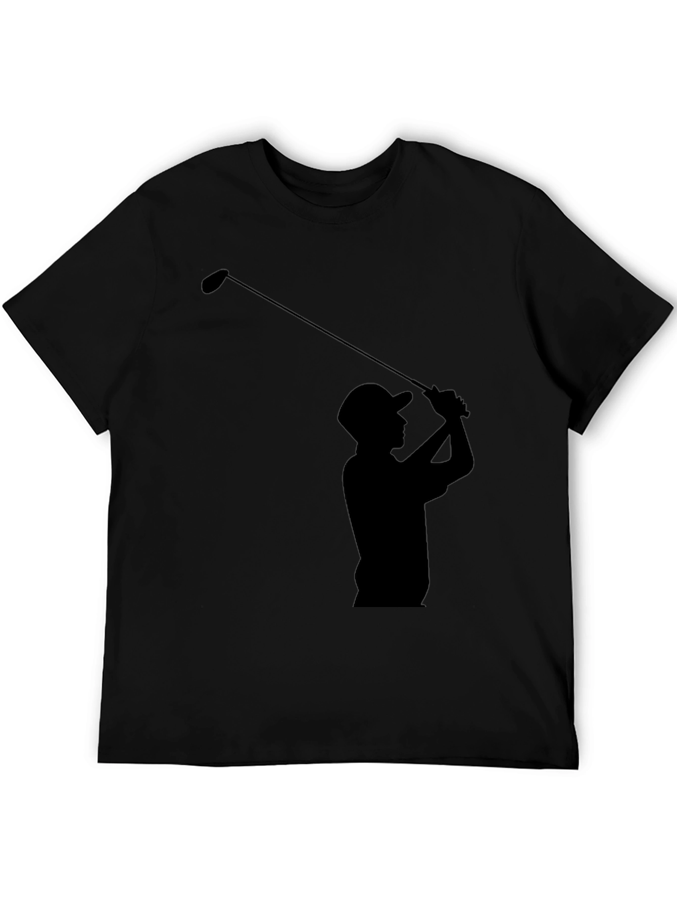 Golfer Silhouette T-Shirt - Black Tee