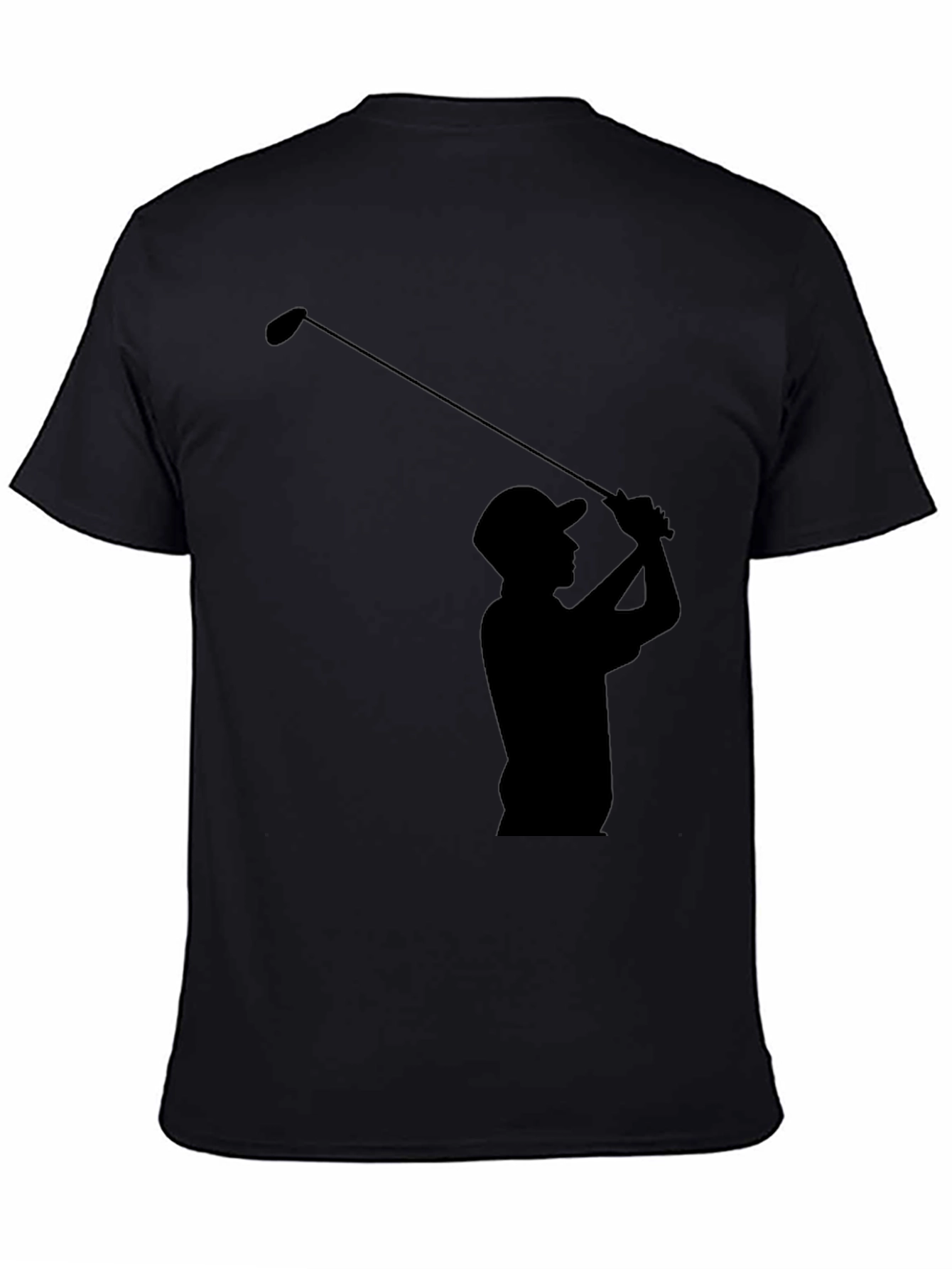 Golfer Silhouette T-Shirt - Black Tee