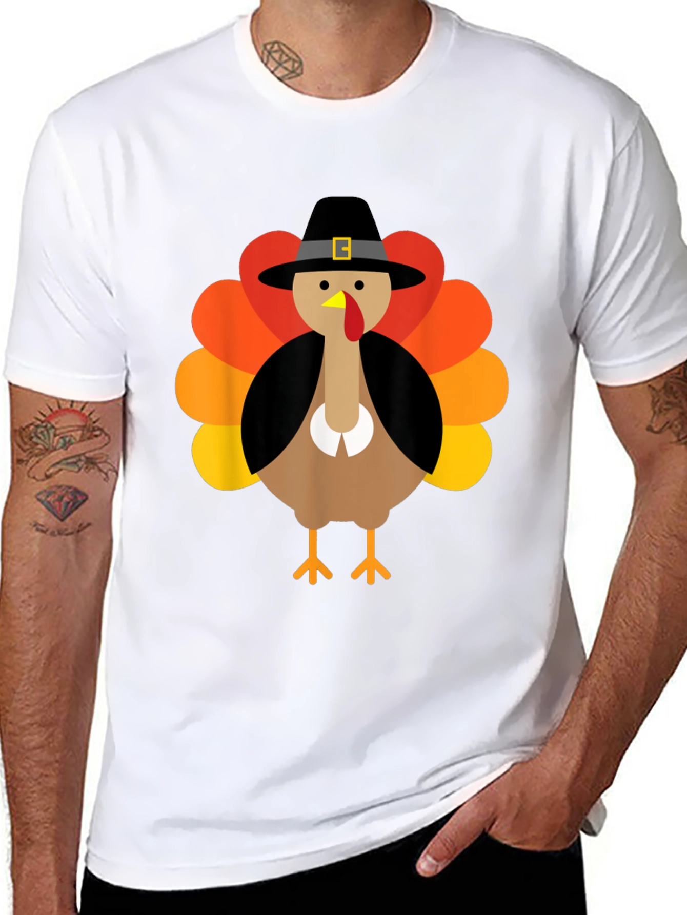 Festive Thanksgiving Turkey Pilgrim T-Shirt