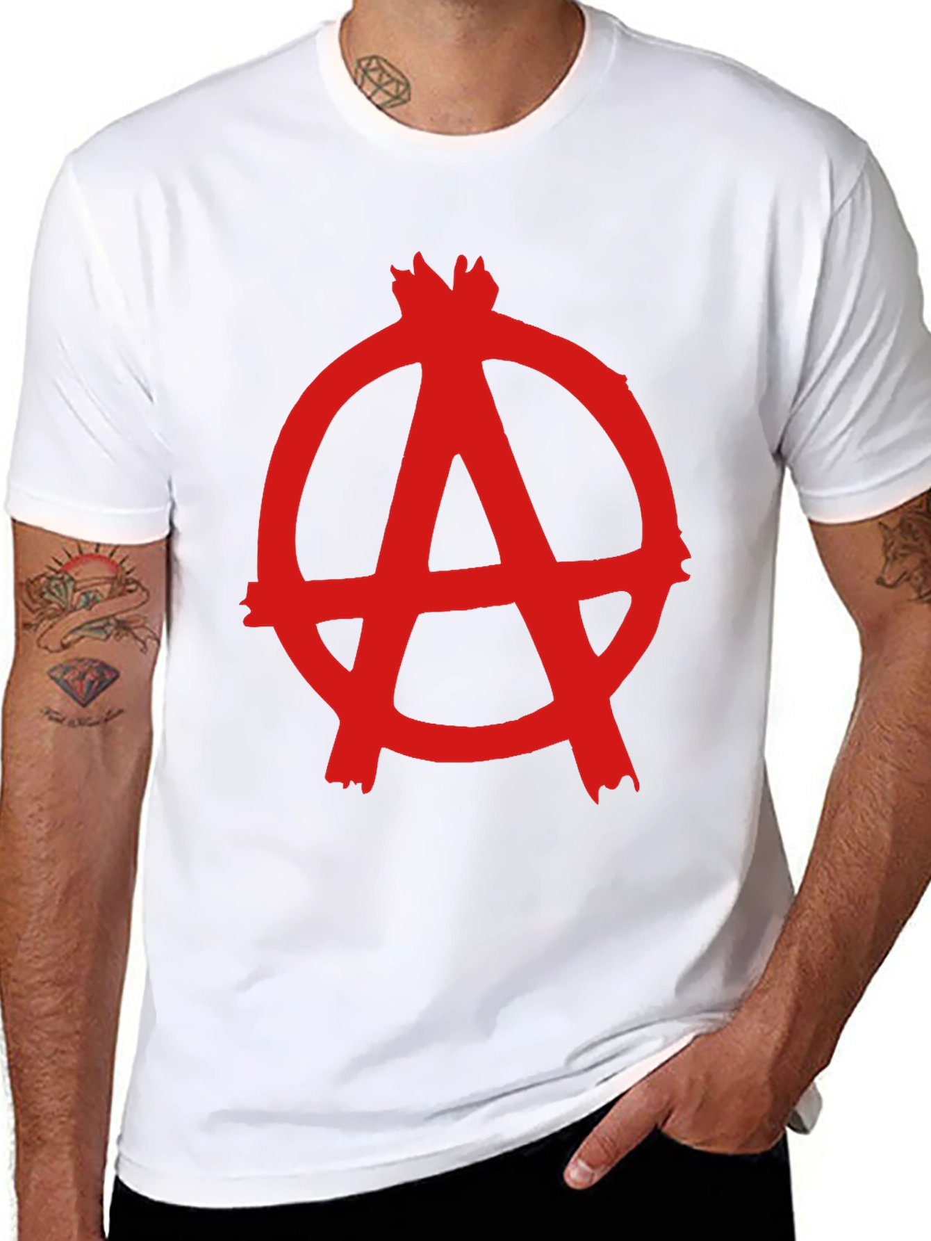 Anarchy Symbol Graphic Tee - Black Cotton Comfort