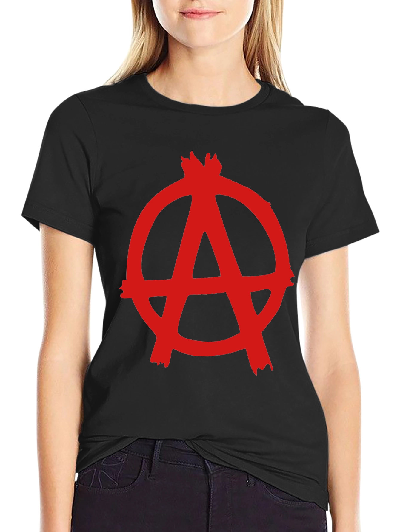 Anarchy Symbol Graphic Tee - Black Cotton Comfort