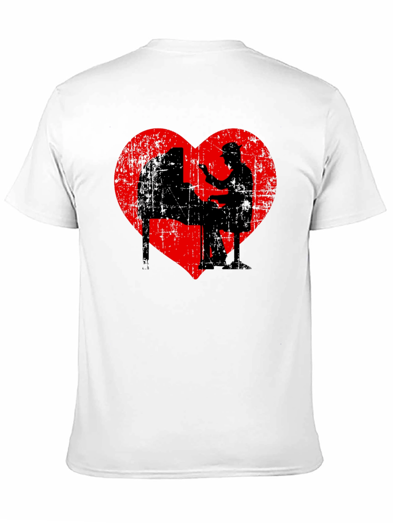 Piano Heart Silhouette T-Shirt