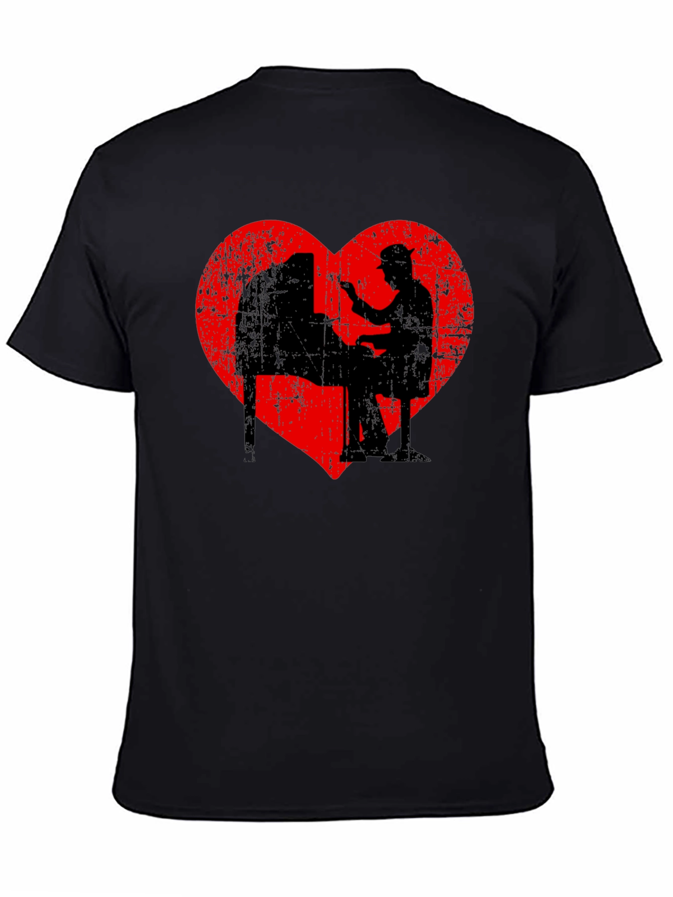 Piano Heart Silhouette T-Shirt