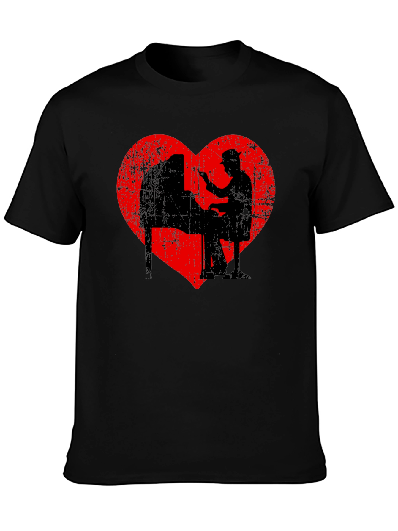 Piano Heart Silhouette T-Shirt