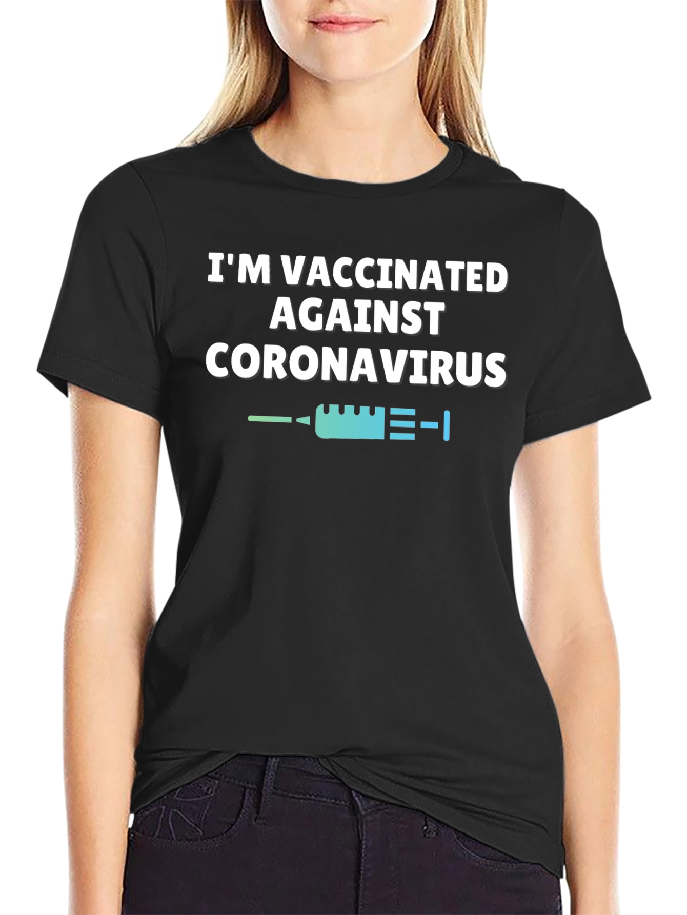 Vaccinated Against Coronavirus Black T-Shirt