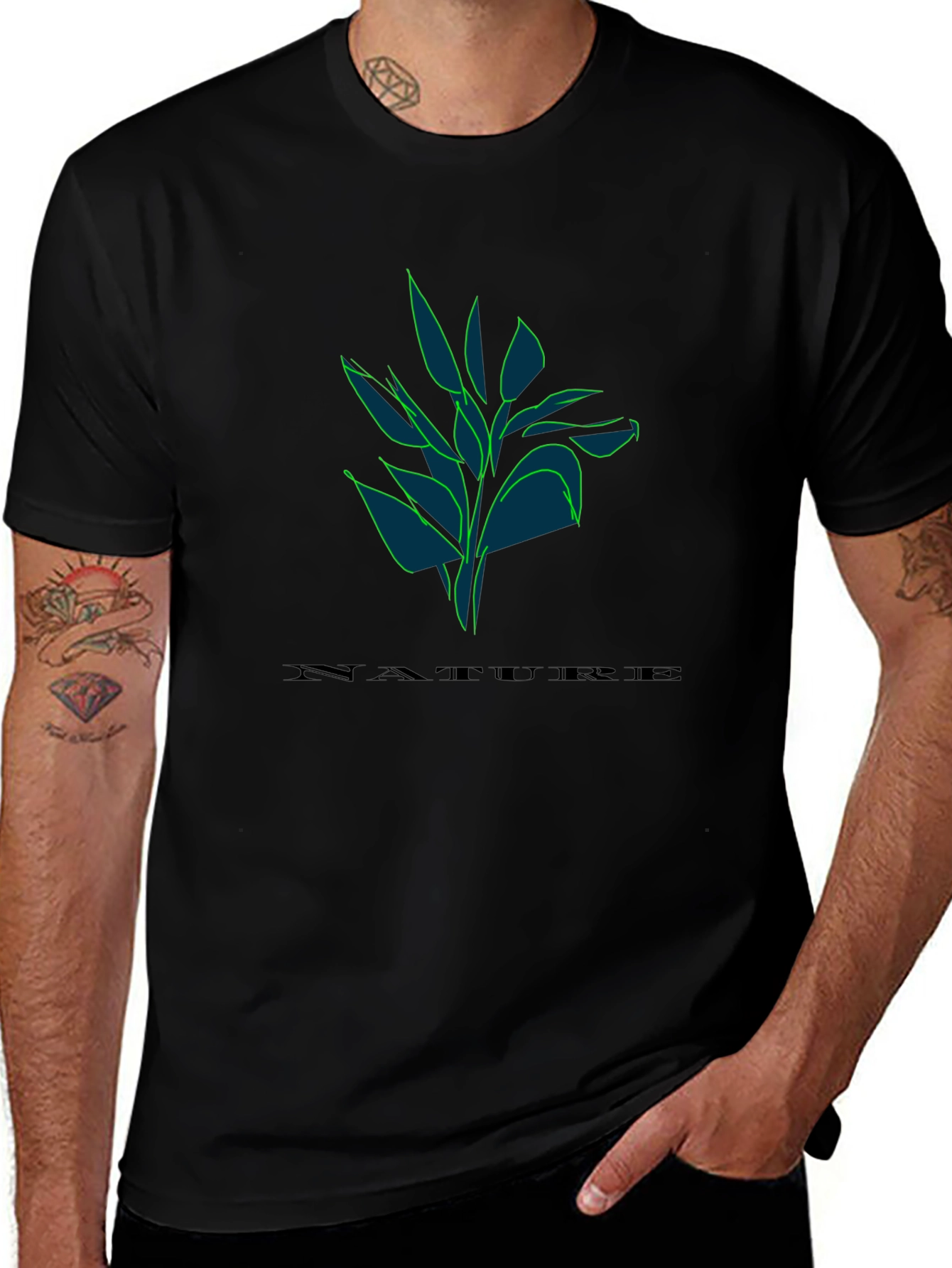Nature Graphic Black T-Shirt
