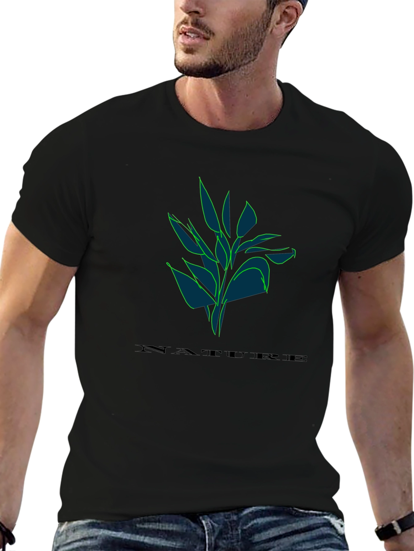 Nature Graphic Black T-Shirt