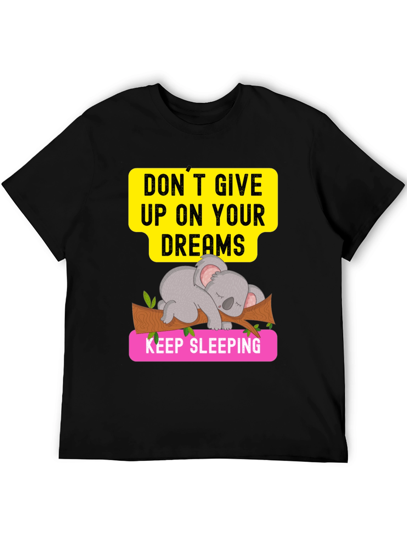 Dreaming Koala Graphic Tee - Sleepy Animal T-Shirt