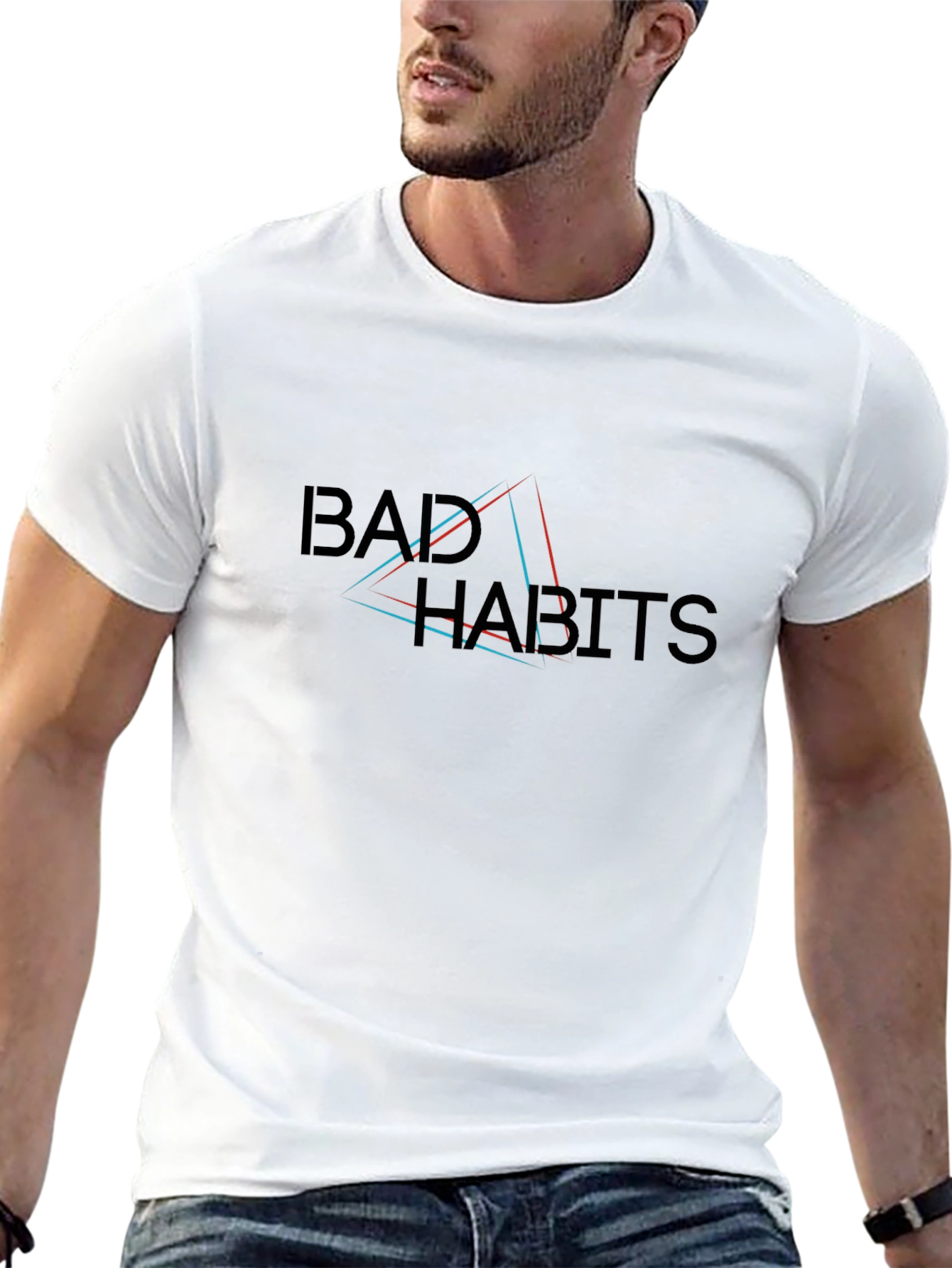Bad Habits Graphic Print Black T-Shirt