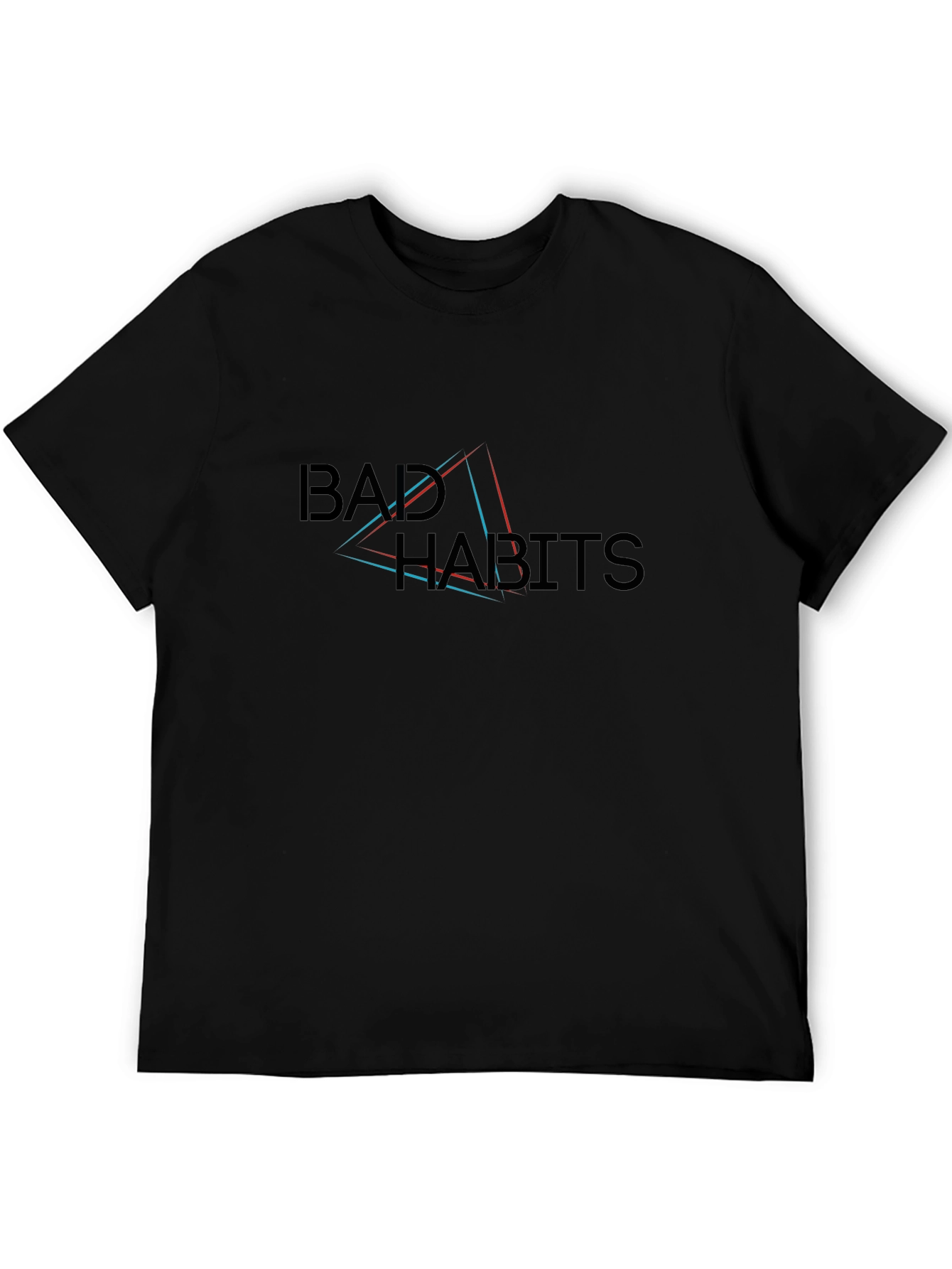 Bad Habits Graphic Print Black T-Shirt