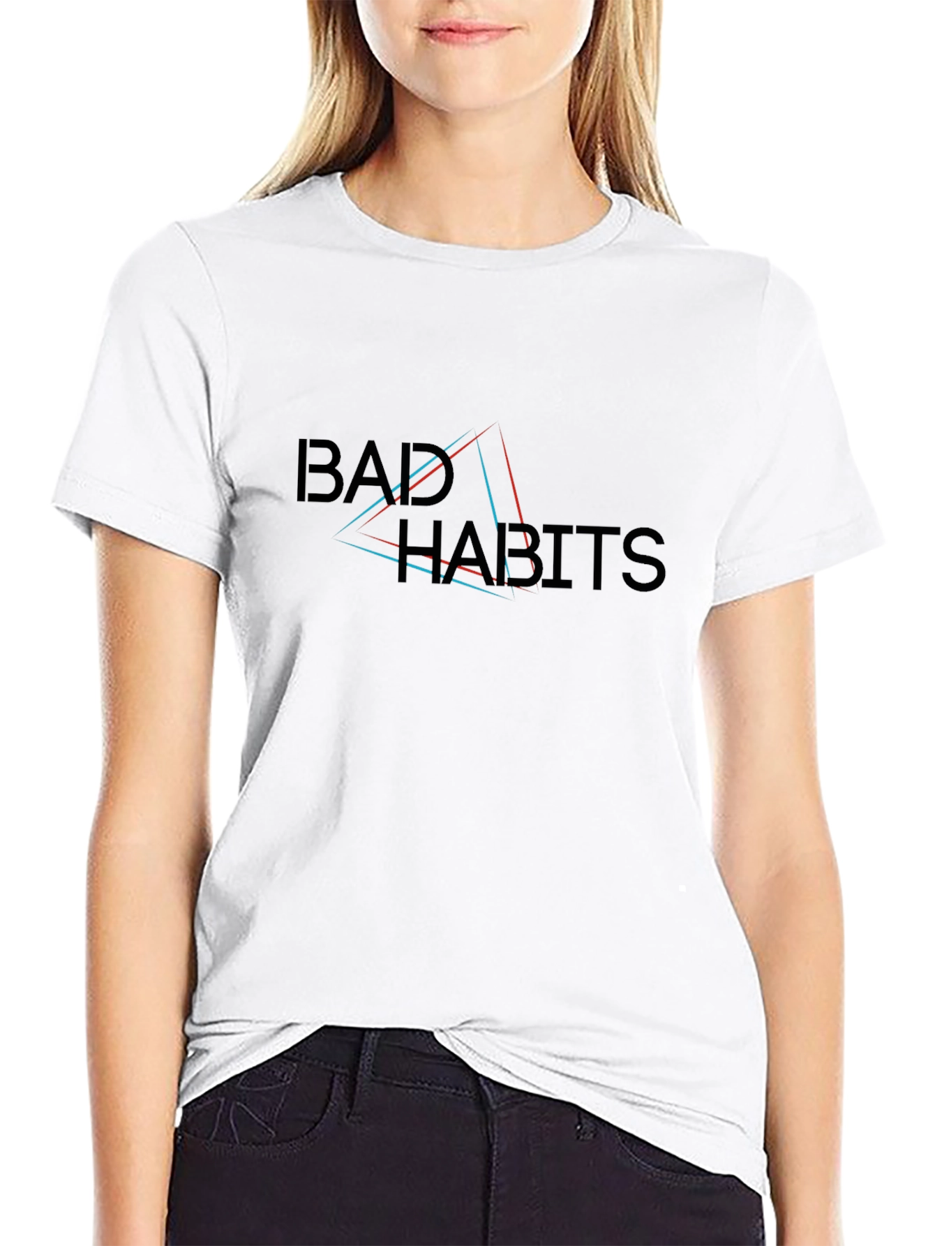 Bad Habits Graphic Print Black T-Shirt