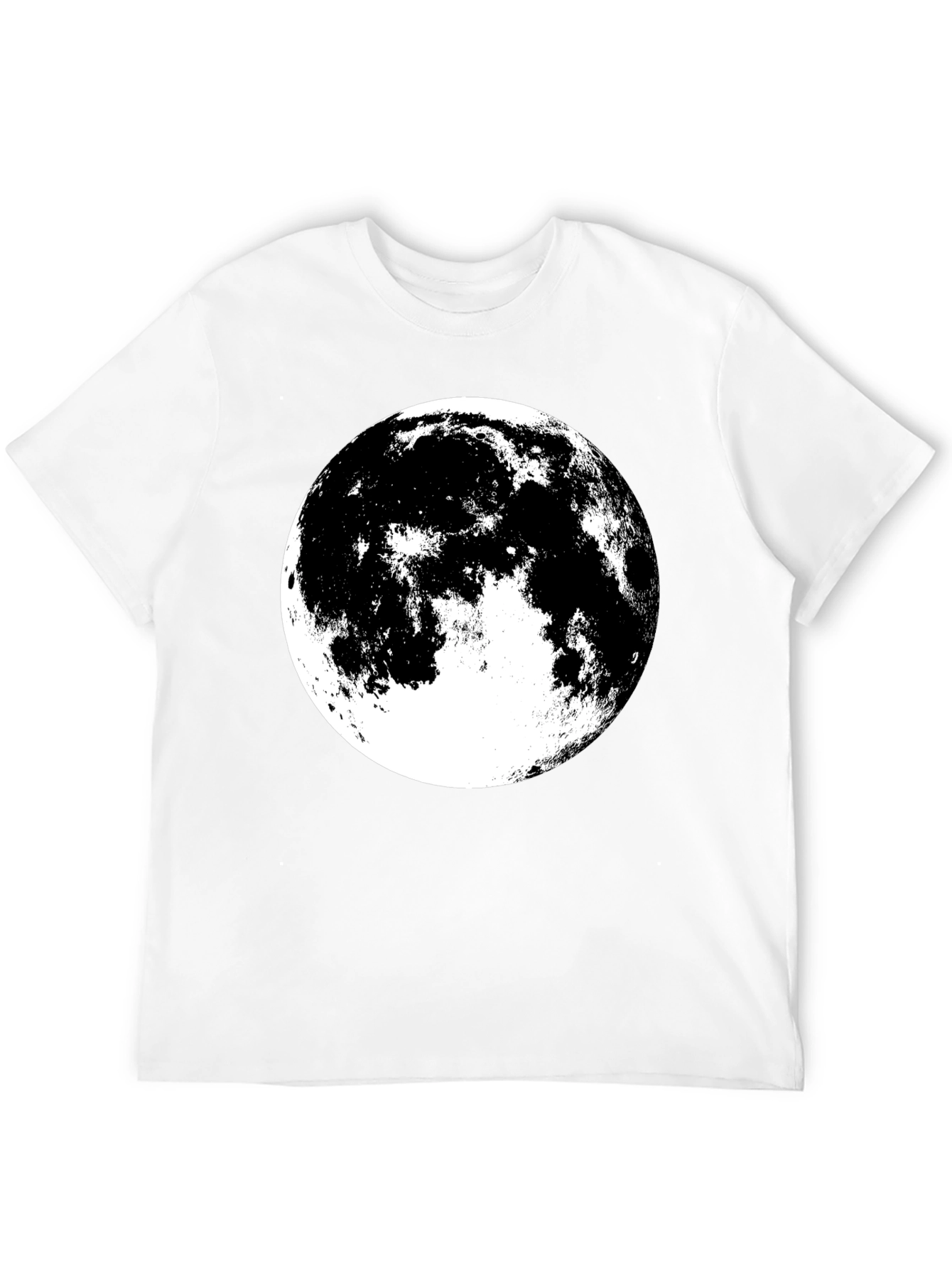 Full Moon Graphic Tee - Black Cotton Shirt