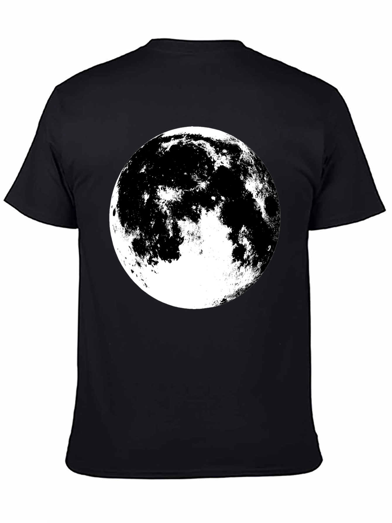 Full Moon Graphic Tee - Black Cotton Shirt