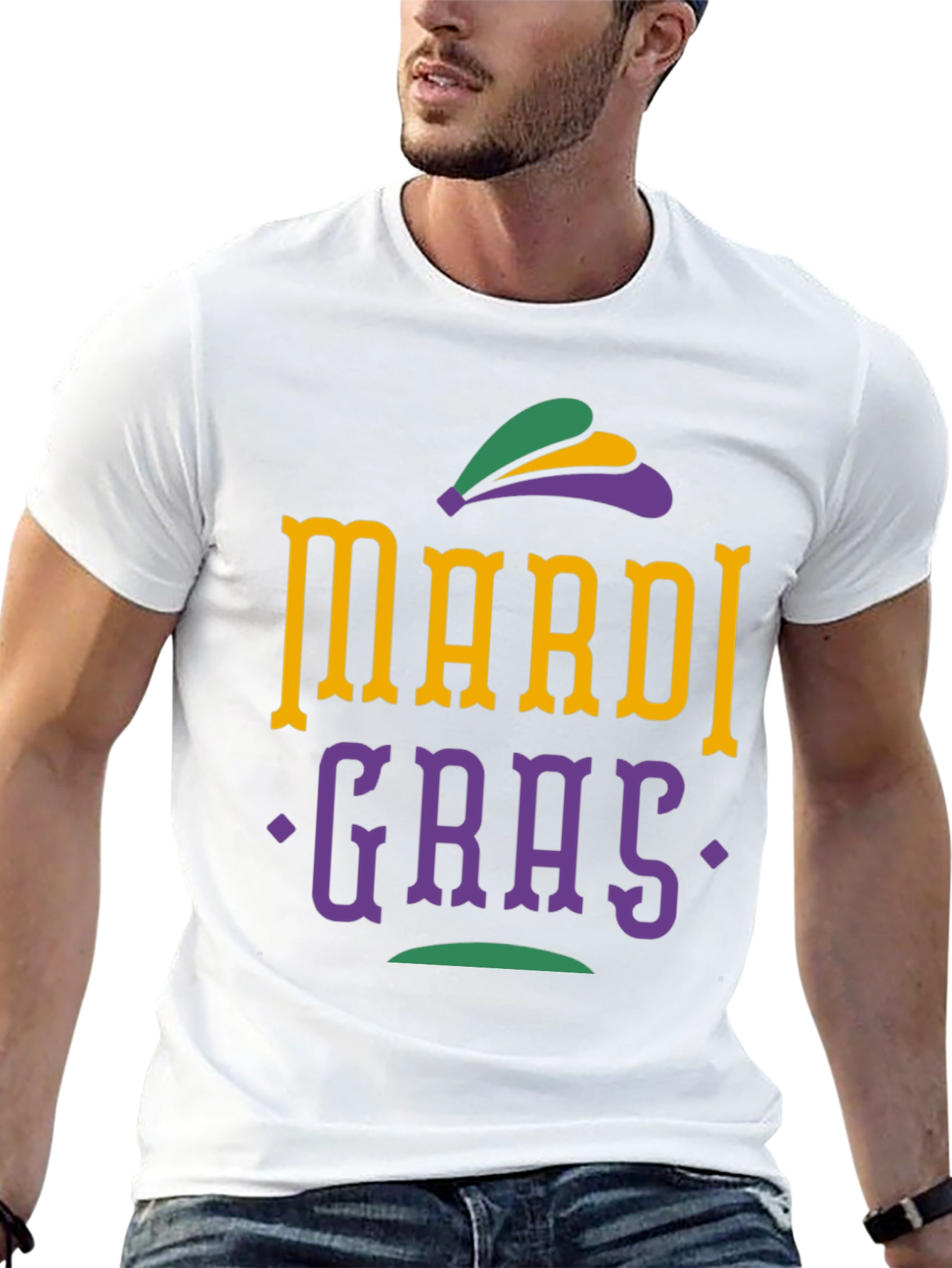 Mardi Gras Graphic Tee - Black