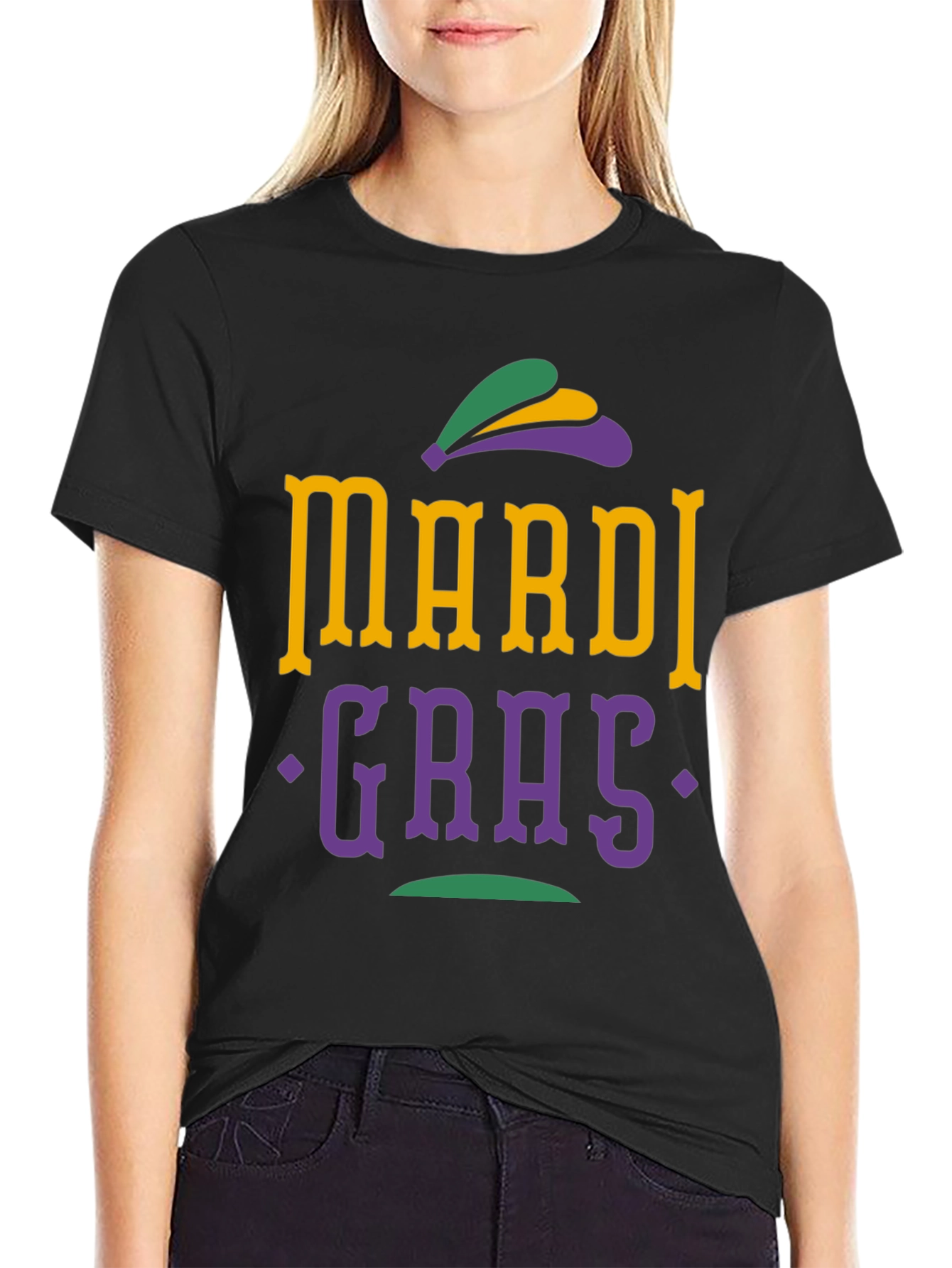 Mardi Gras Graphic Tee - Black
