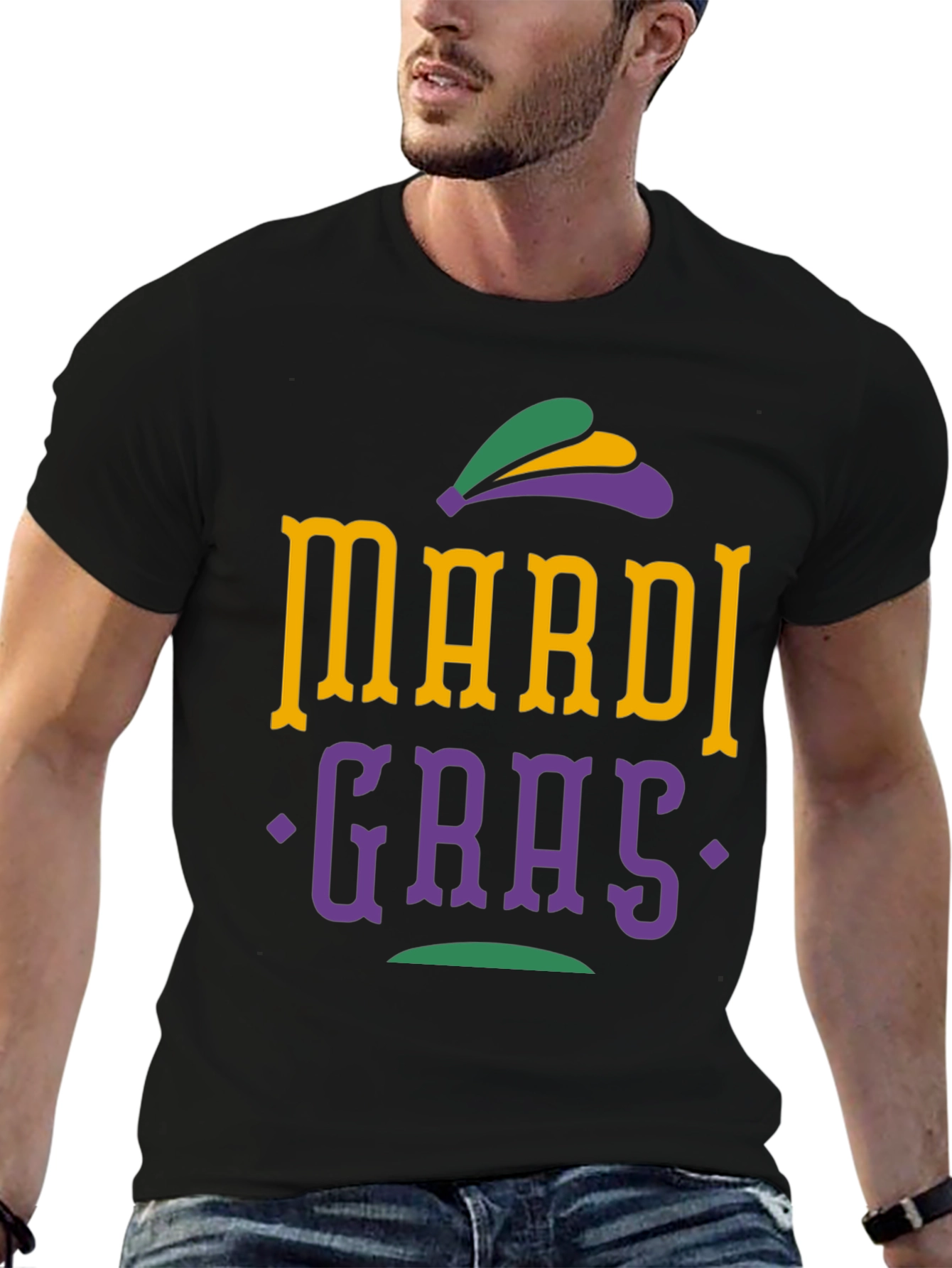 Mardi Gras Graphic Tee - Black
