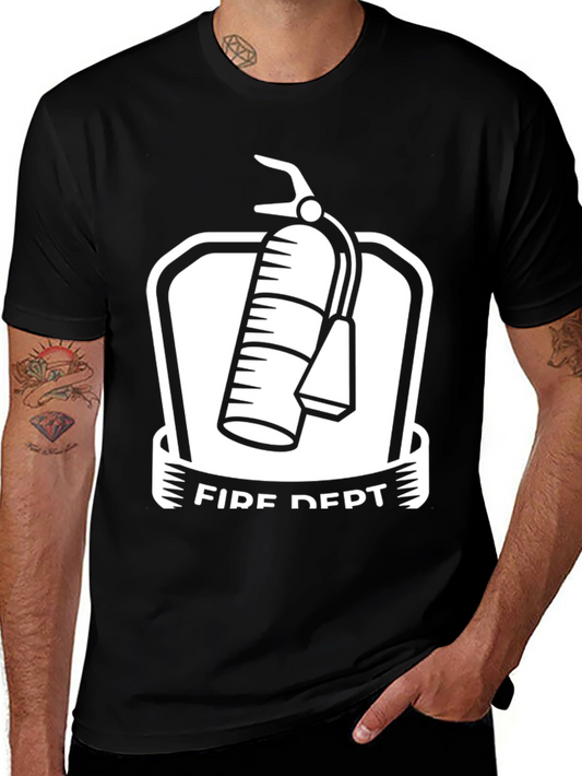 Fire Dept. Graphic Tee - Black Cotton Blend