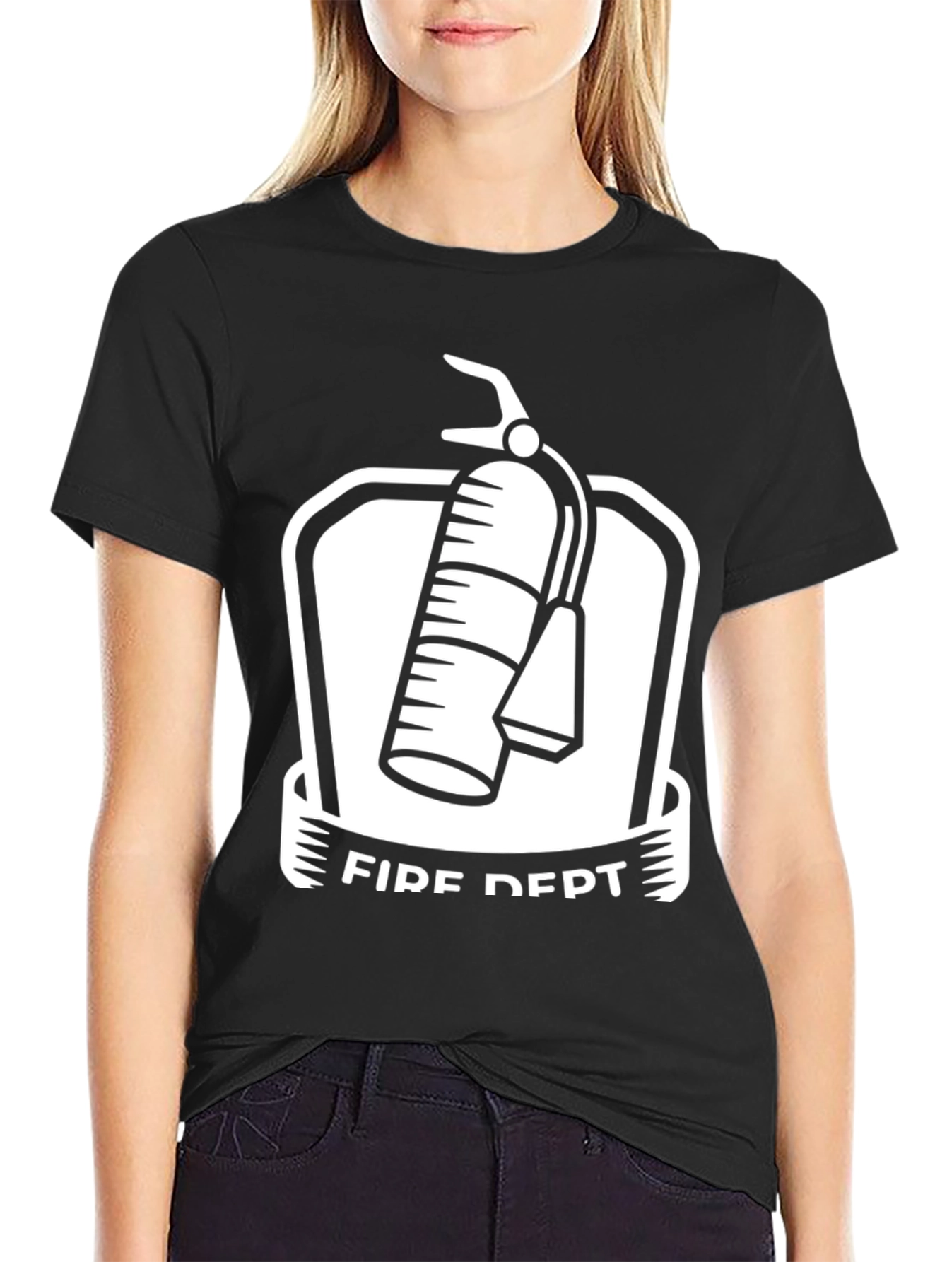 Fire Dept. Graphic Tee - Black Cotton Blend