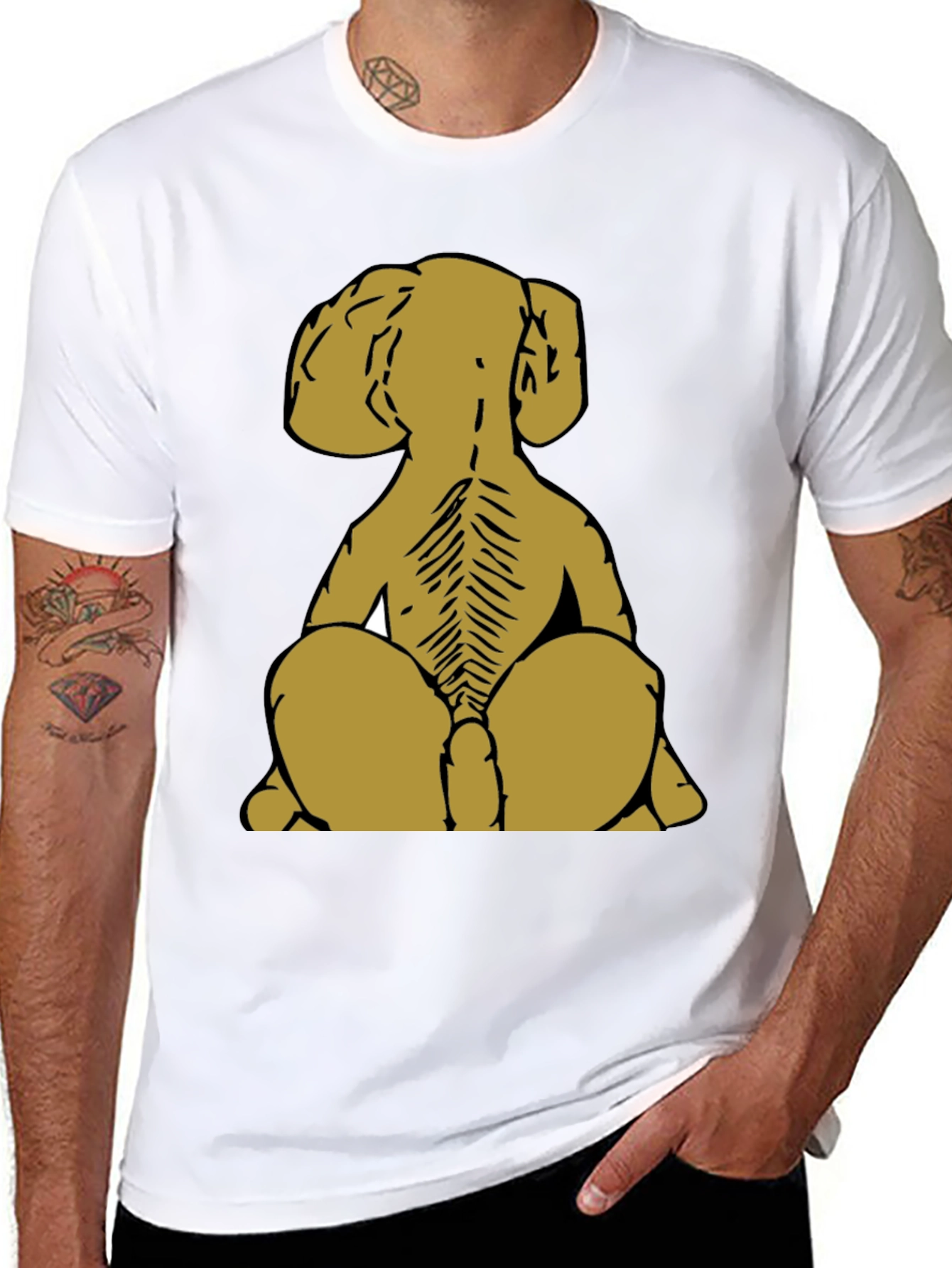 Dog Skeleton T-Shirt - Unique Back Design