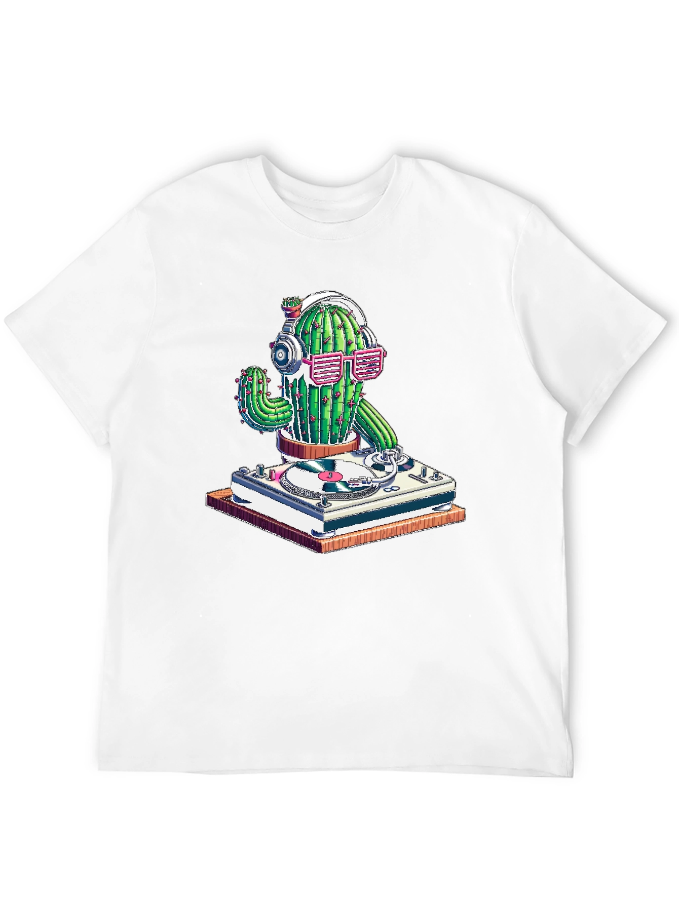 DJ Cactus Graphic T-Shirt - Turntable Cactus Tee