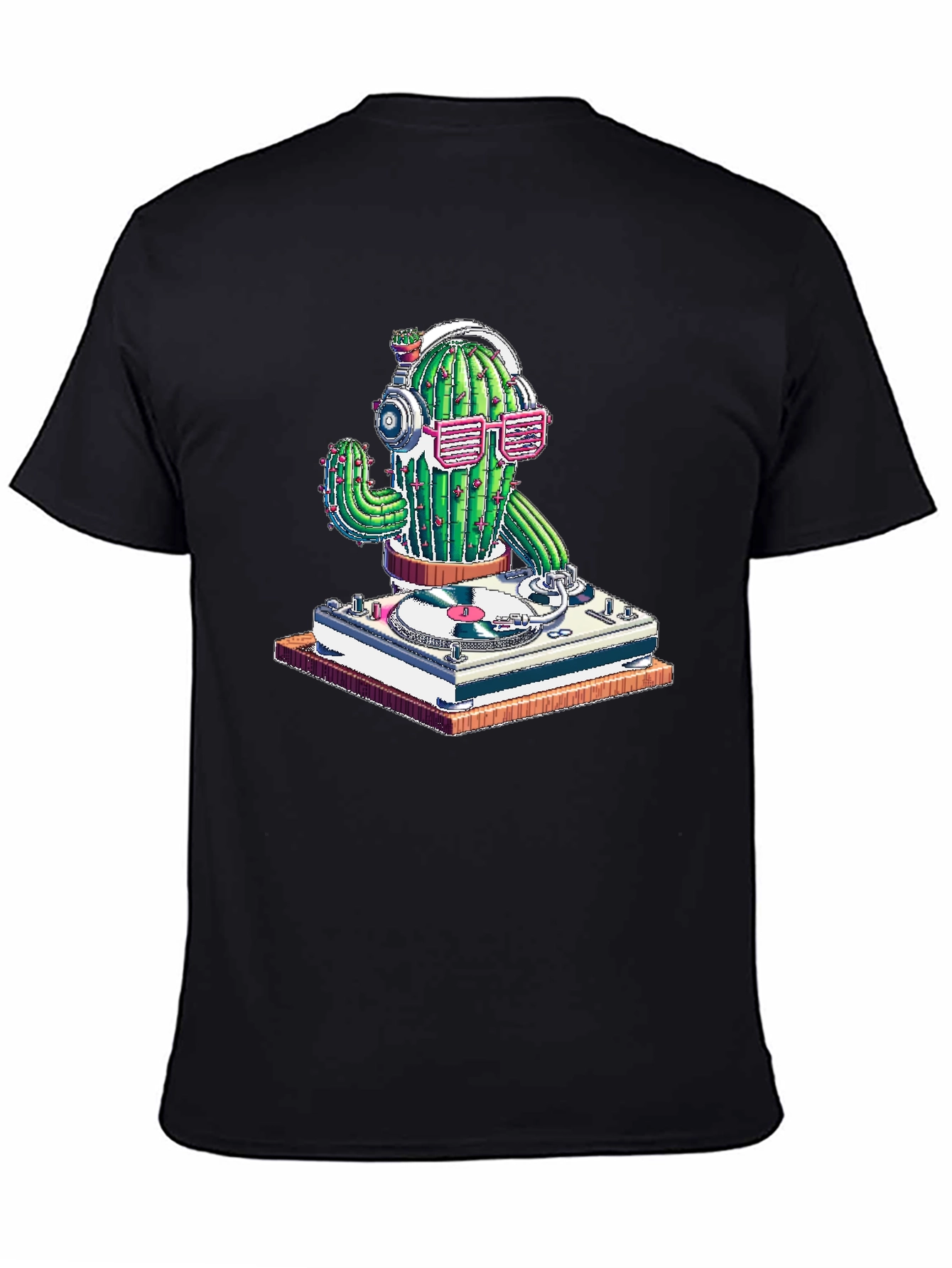 DJ Cactus Graphic T-Shirt - Turntable Cactus Tee