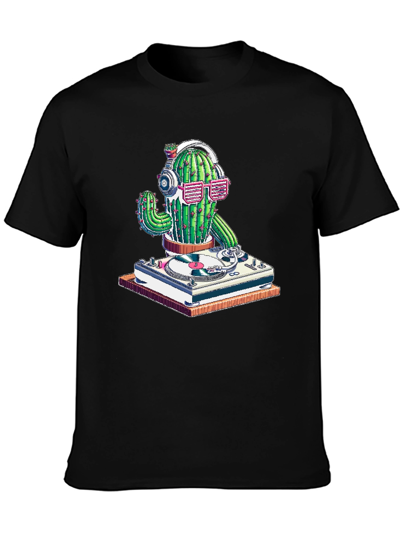 DJ Cactus Graphic T-Shirt - Turntable Cactus Tee