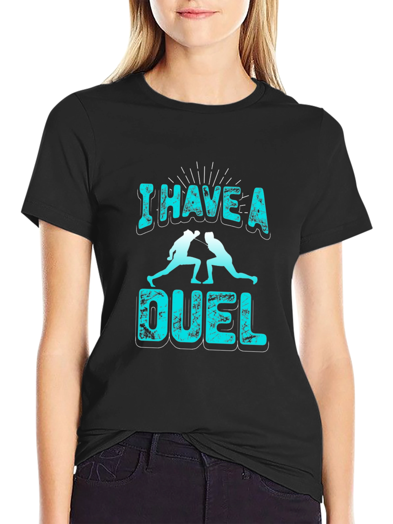 I Have a Duel Graphic T-Shirt - Black
