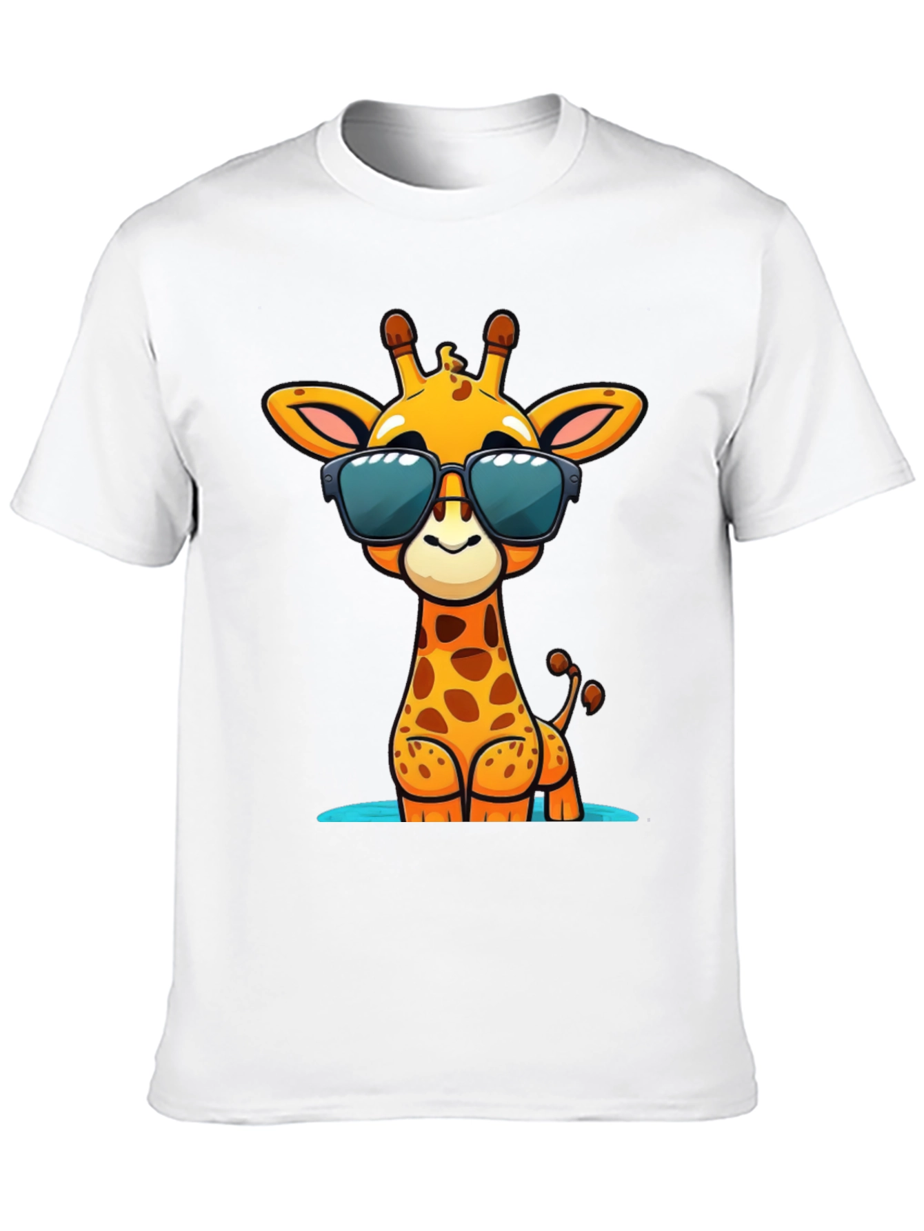 Cool Giraffe Graphic Tee - Black Cotton Shirt