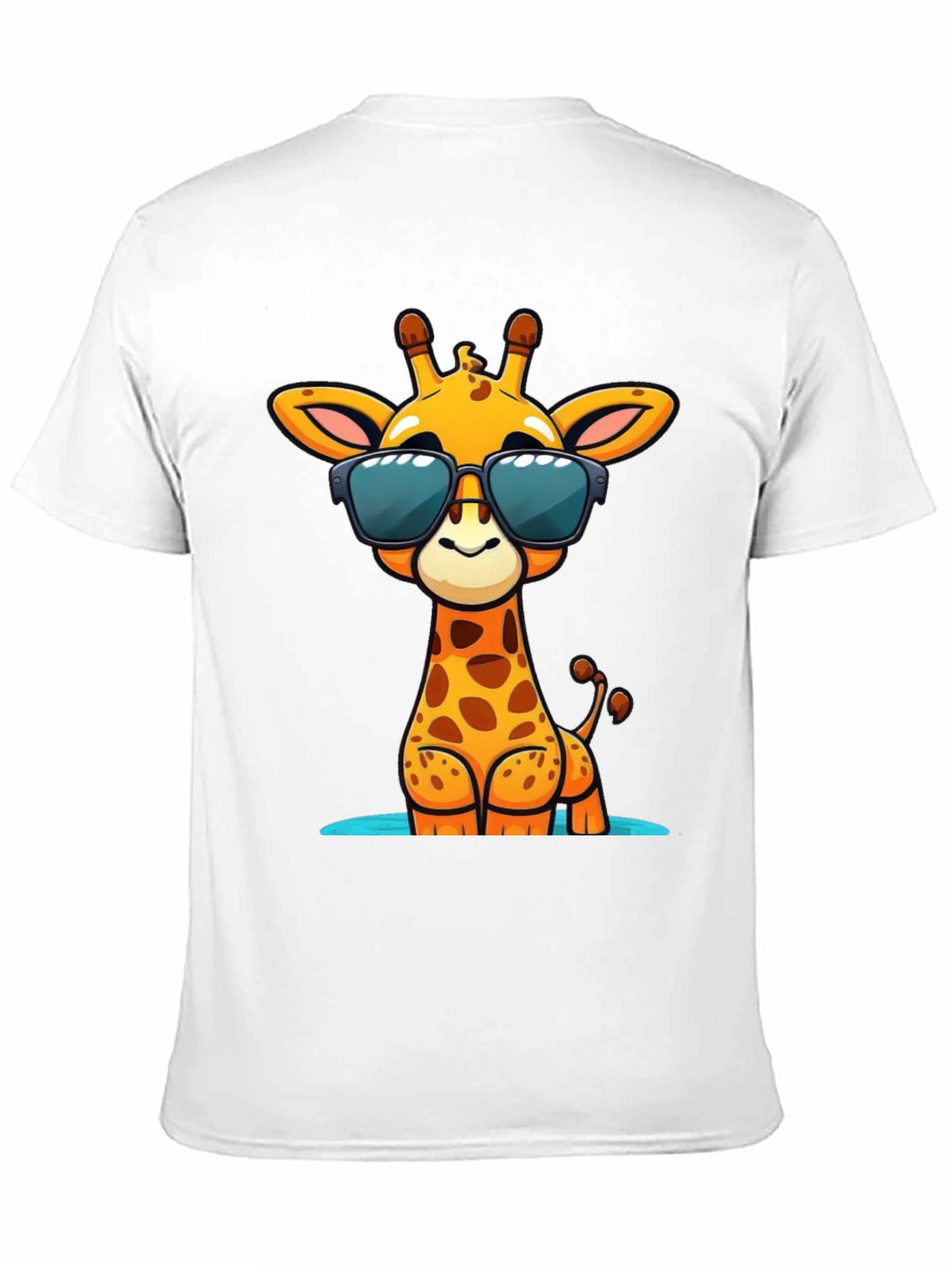 Cool Giraffe Graphic Tee - Black Cotton Shirt