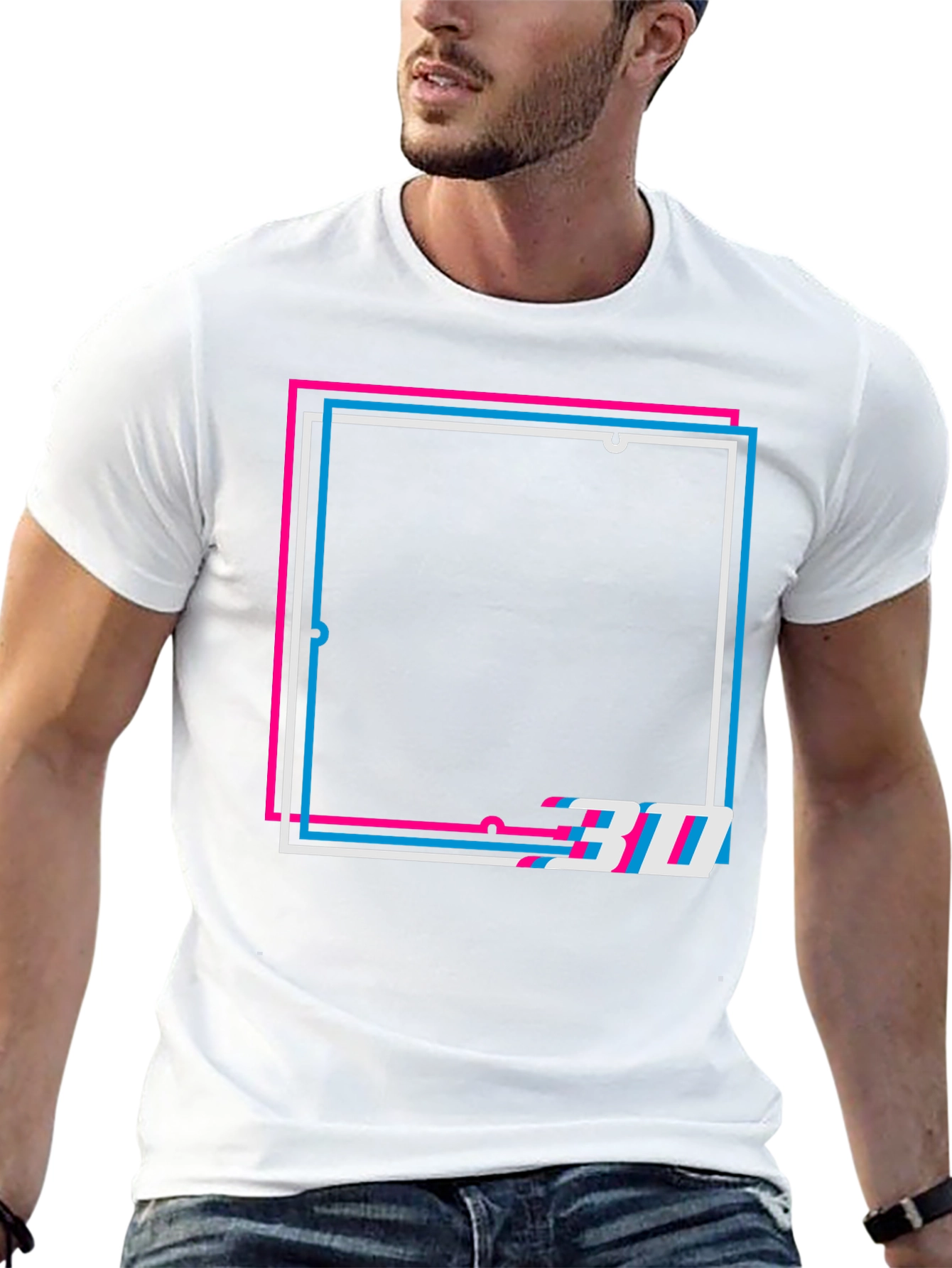 Geometric 3D Effect Graphic Tee