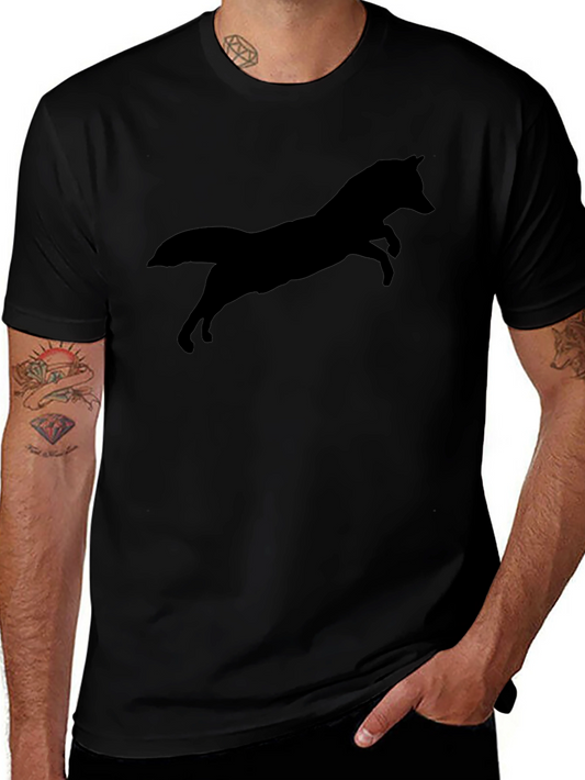 Black Fox Silhouette Mens T-Shirt