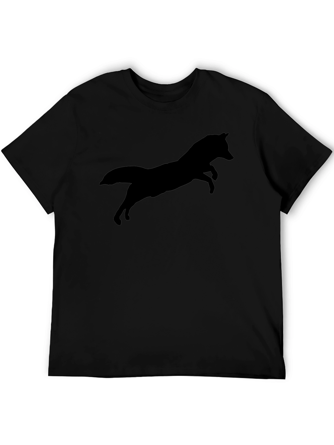 Black Fox Silhouette Mens T-Shirt