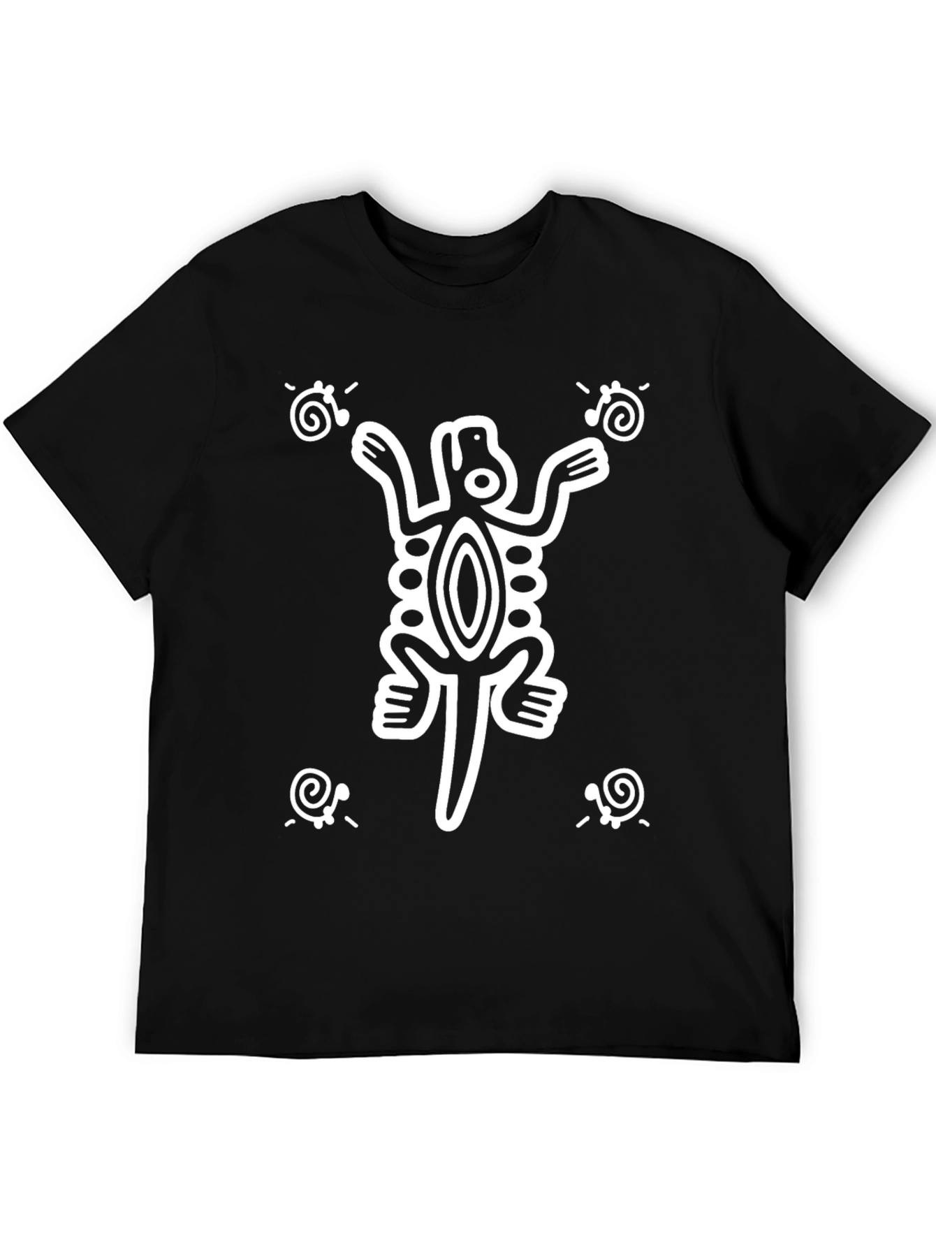 Aztec Lizard Print Black T-Shirt