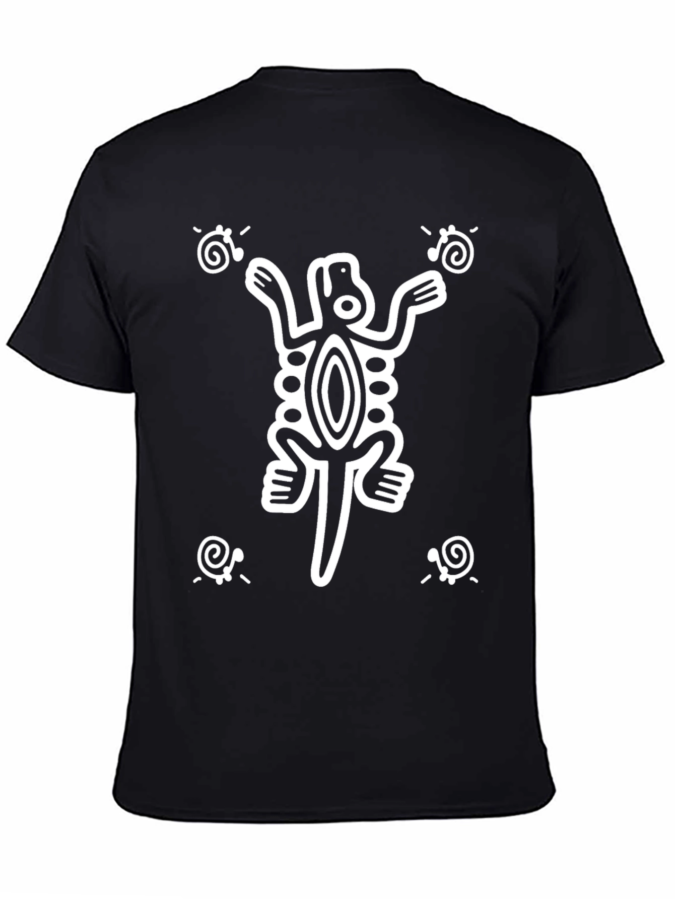 Aztec Lizard Print Black T-Shirt