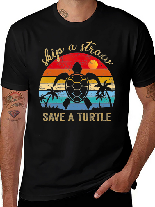 Skip a Straw Save a Turtle Tee