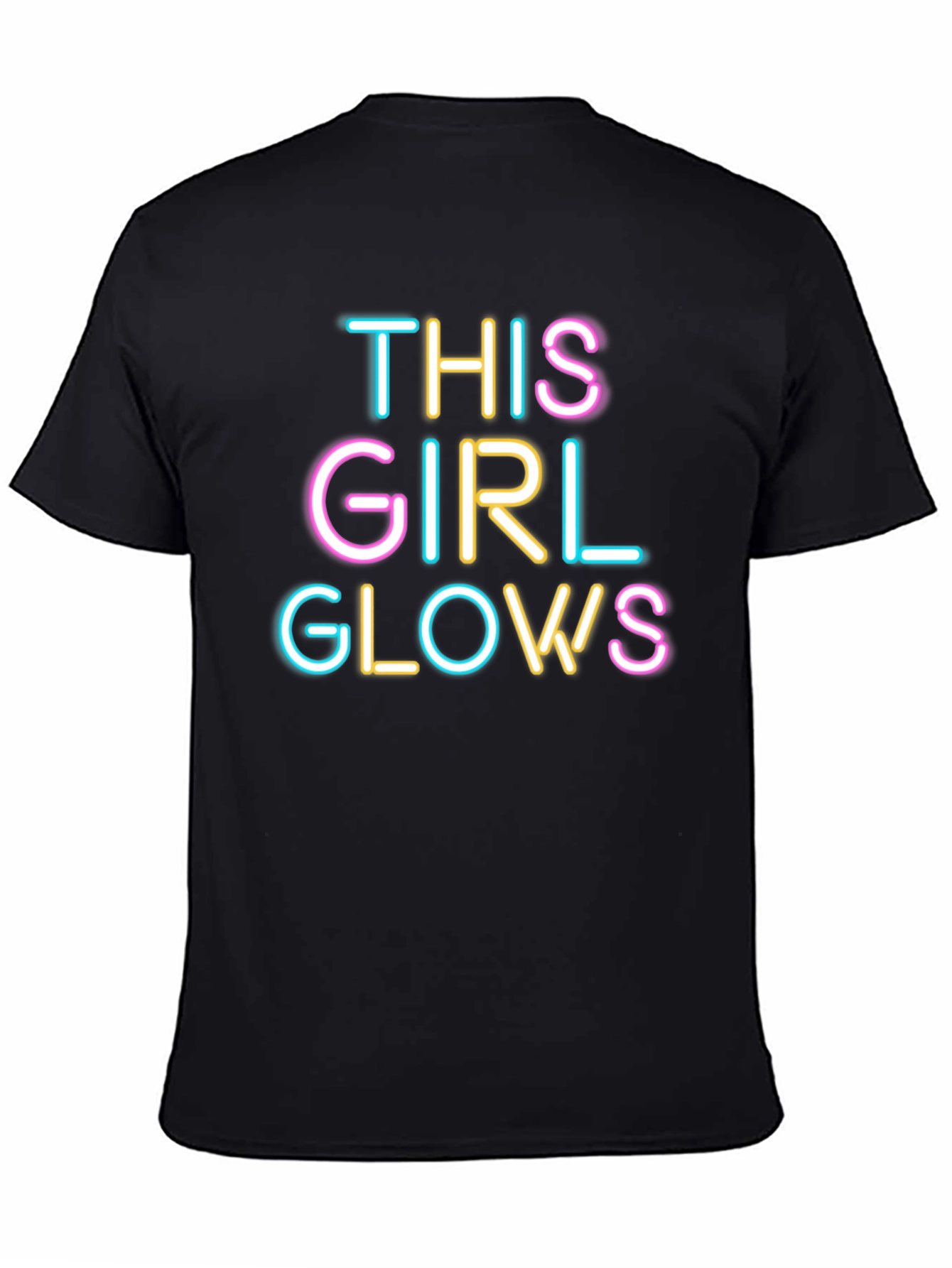 This Girl Glows Black Crew Neck Graphic Tee
