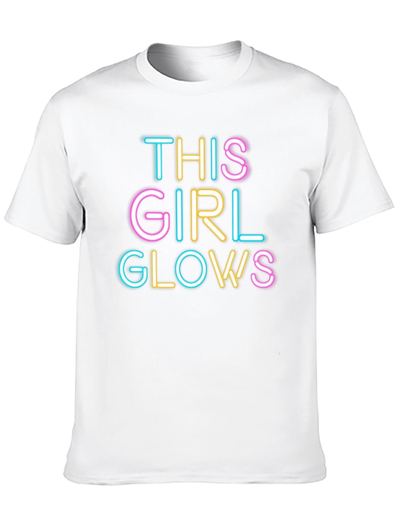 This Girl Glows Black Crew Neck Graphic Tee