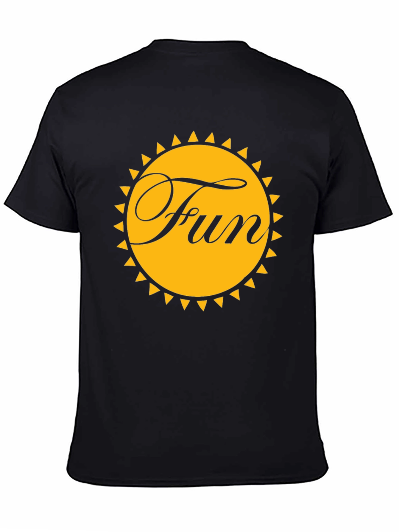 Fun Sun Graphic Tee - Black Cotton T-Shirt