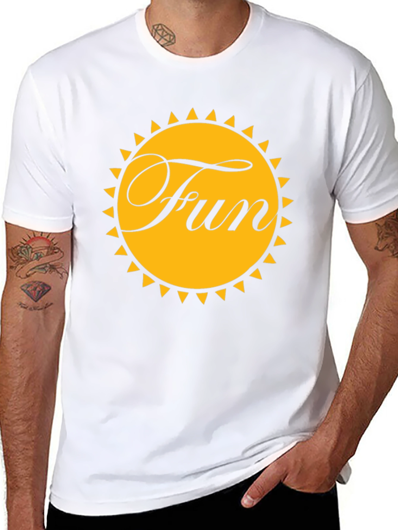 Fun Sun Graphic Tee - Black Cotton T-Shirt