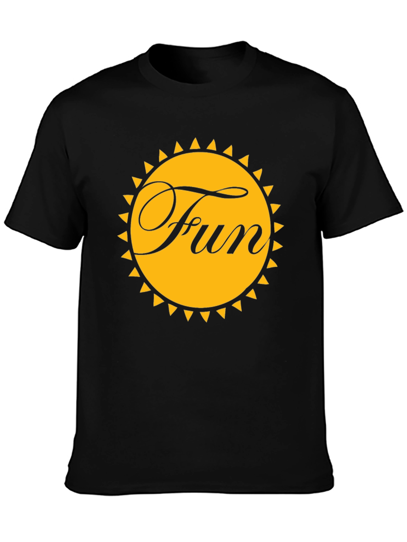 Fun Sun Graphic Tee - Black Cotton T-Shirt