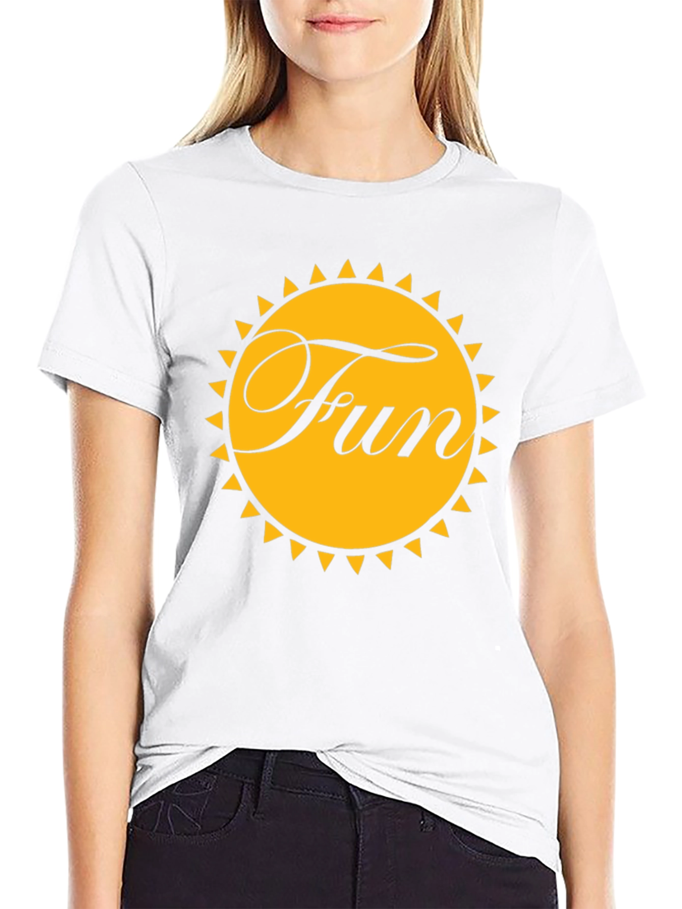 Fun Sun Graphic Tee - Black Cotton T-Shirt