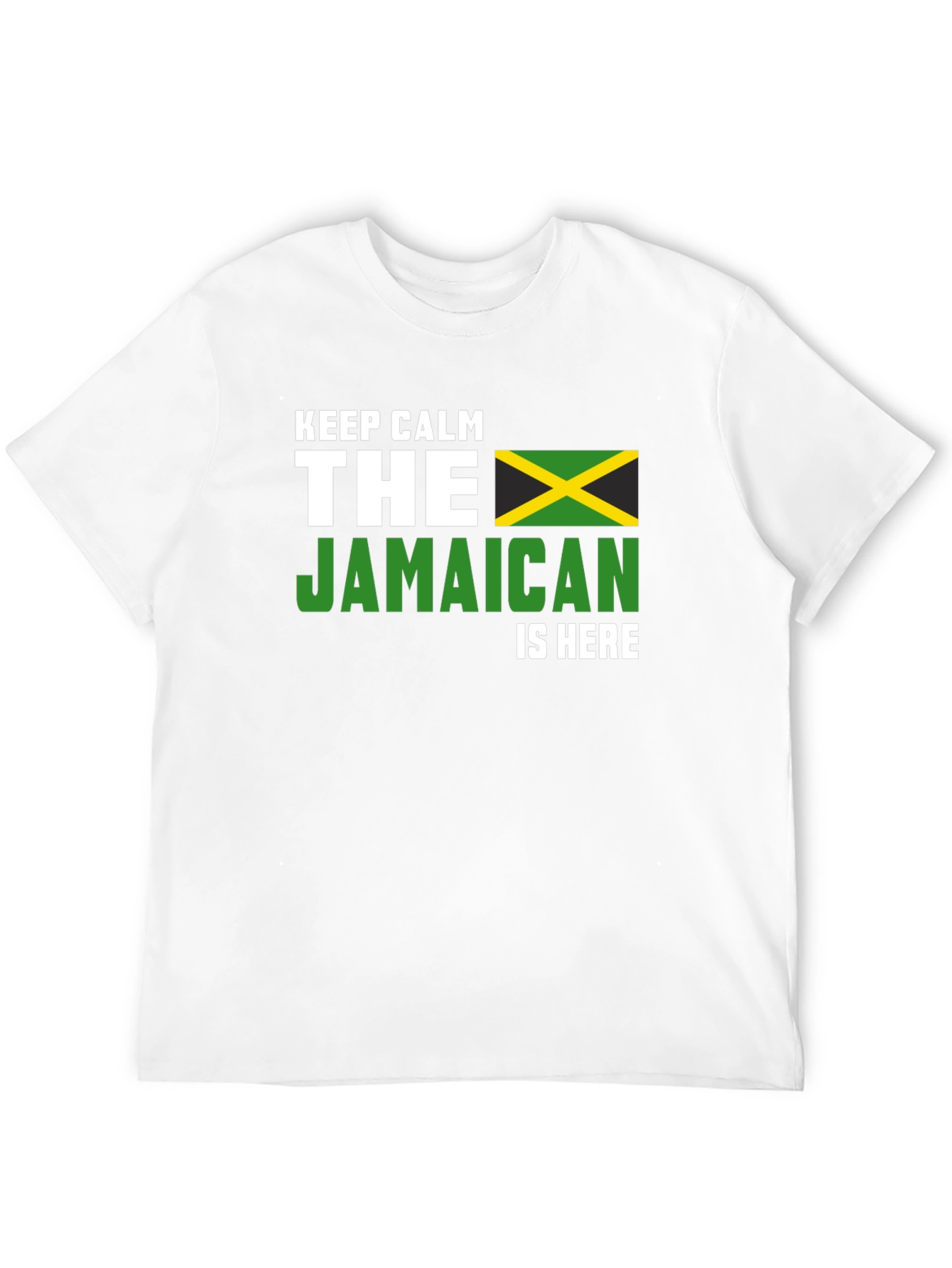 Keep Calm The Jamaican is Here Black T-Shirt