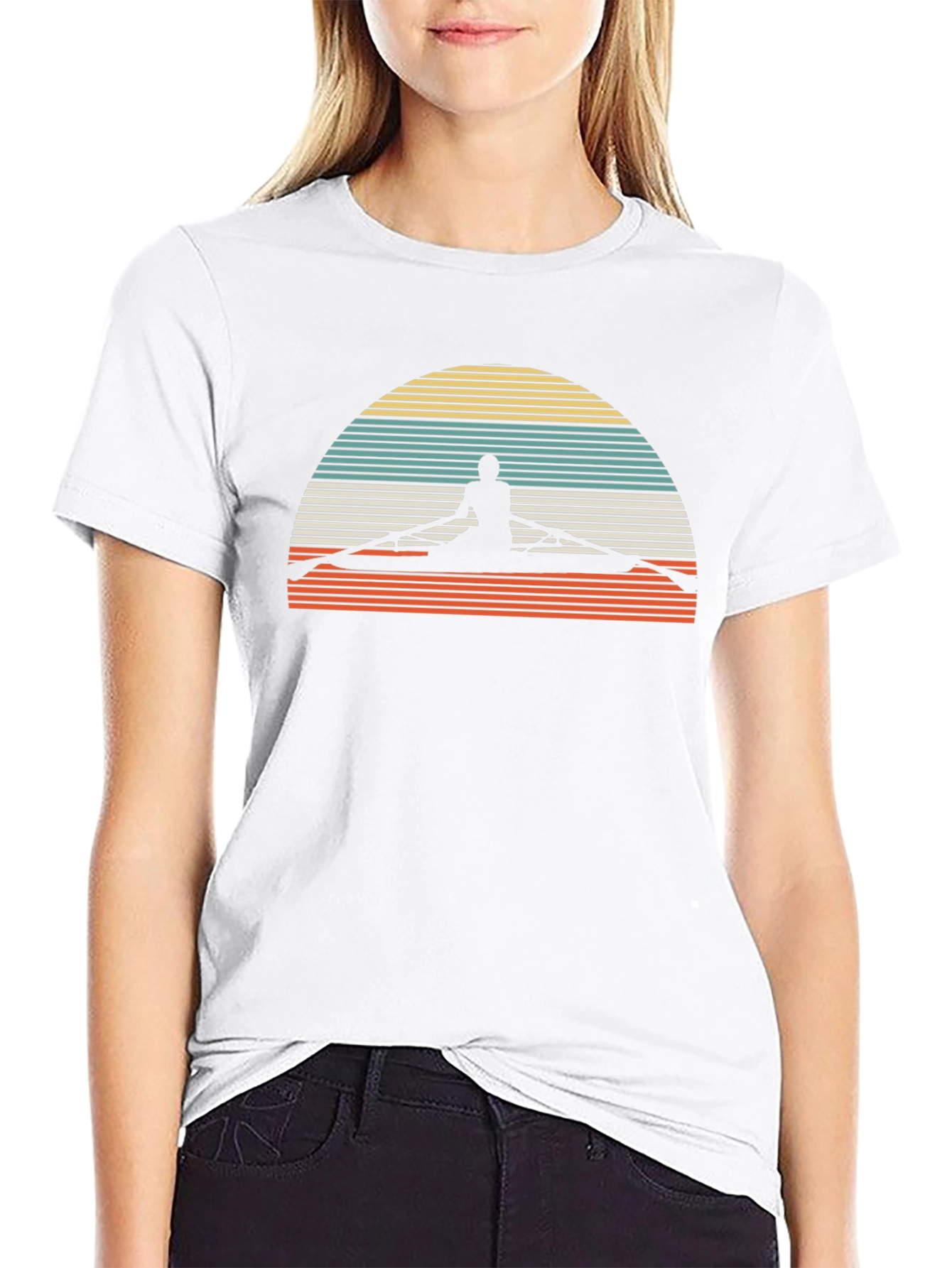 Rowing Silhouette Retro T-Shirt